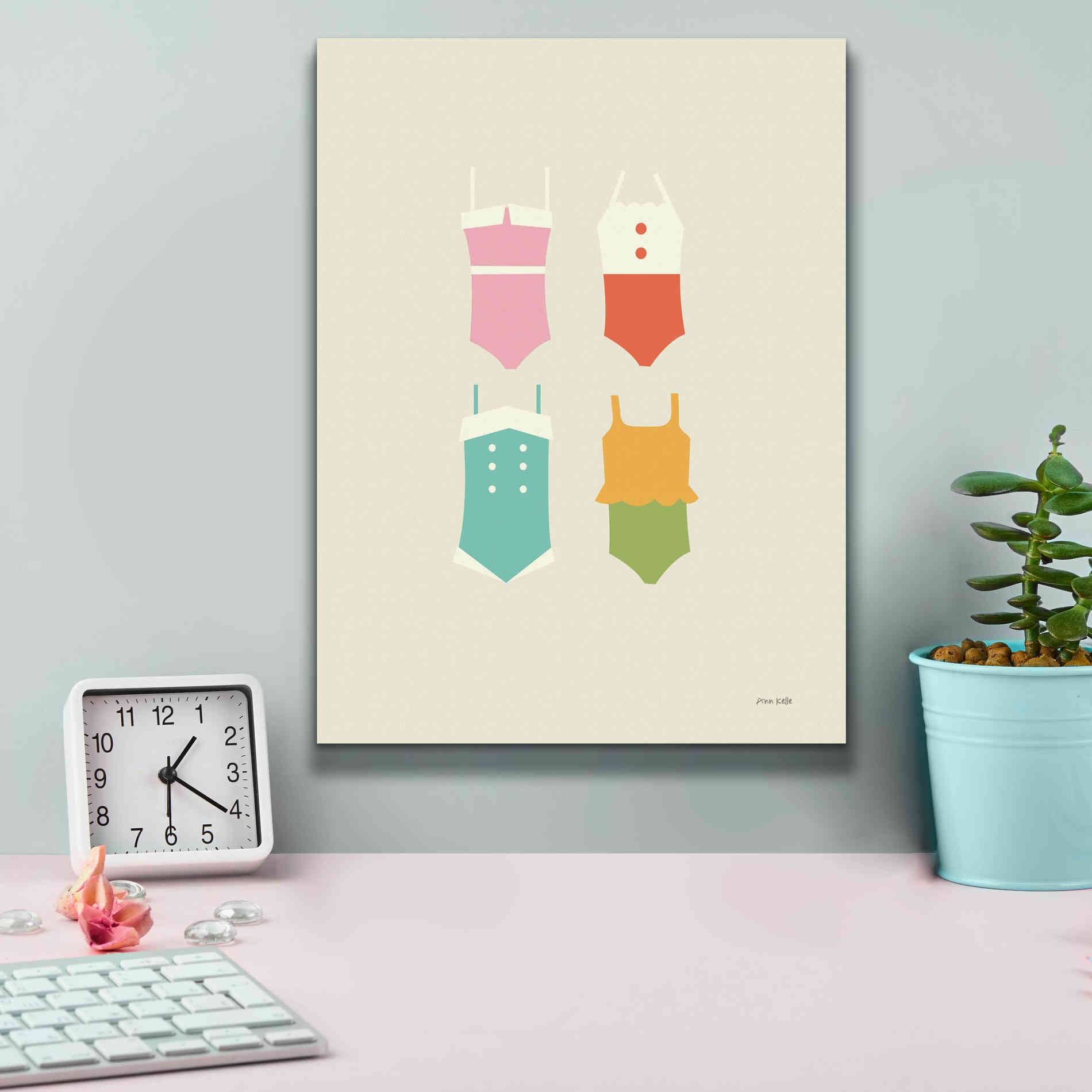 'Summer Bathing Suits' by Ann Kelle Designs, Canvas Wall Art,12 x 16