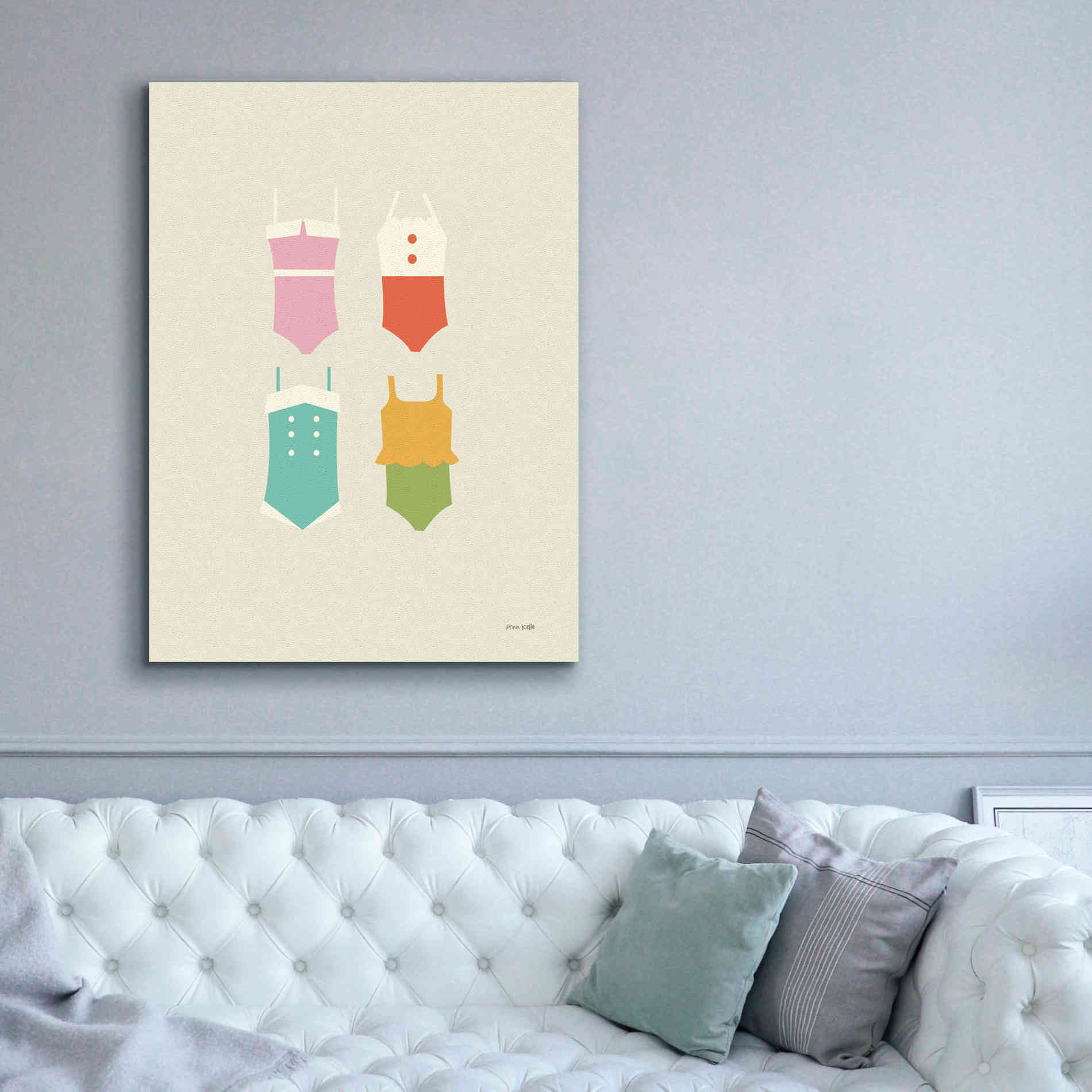 'Summer Bathing Suits' by Ann Kelle Designs, Canvas Wall Art,40 x 54