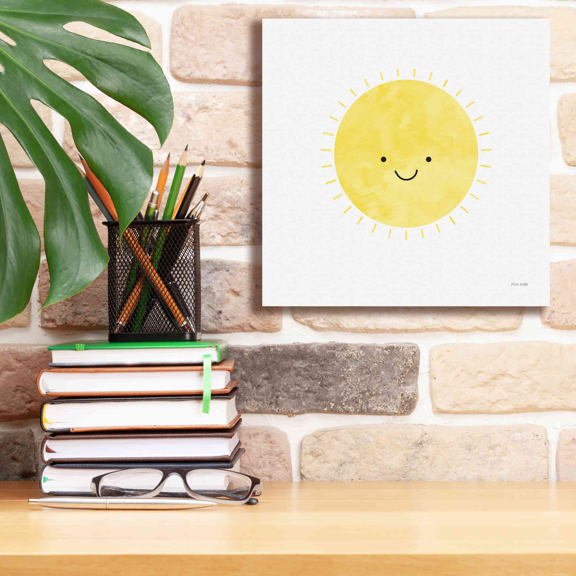 'Sunny Smile Days' by Ann Kelle Designs, Canvas Wall Art,12 x 12