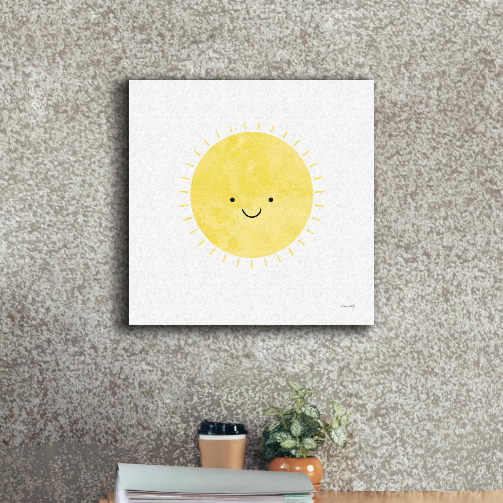 'Sunny Smile Days' by Ann Kelle Designs, Canvas Wall Art,18 x 18