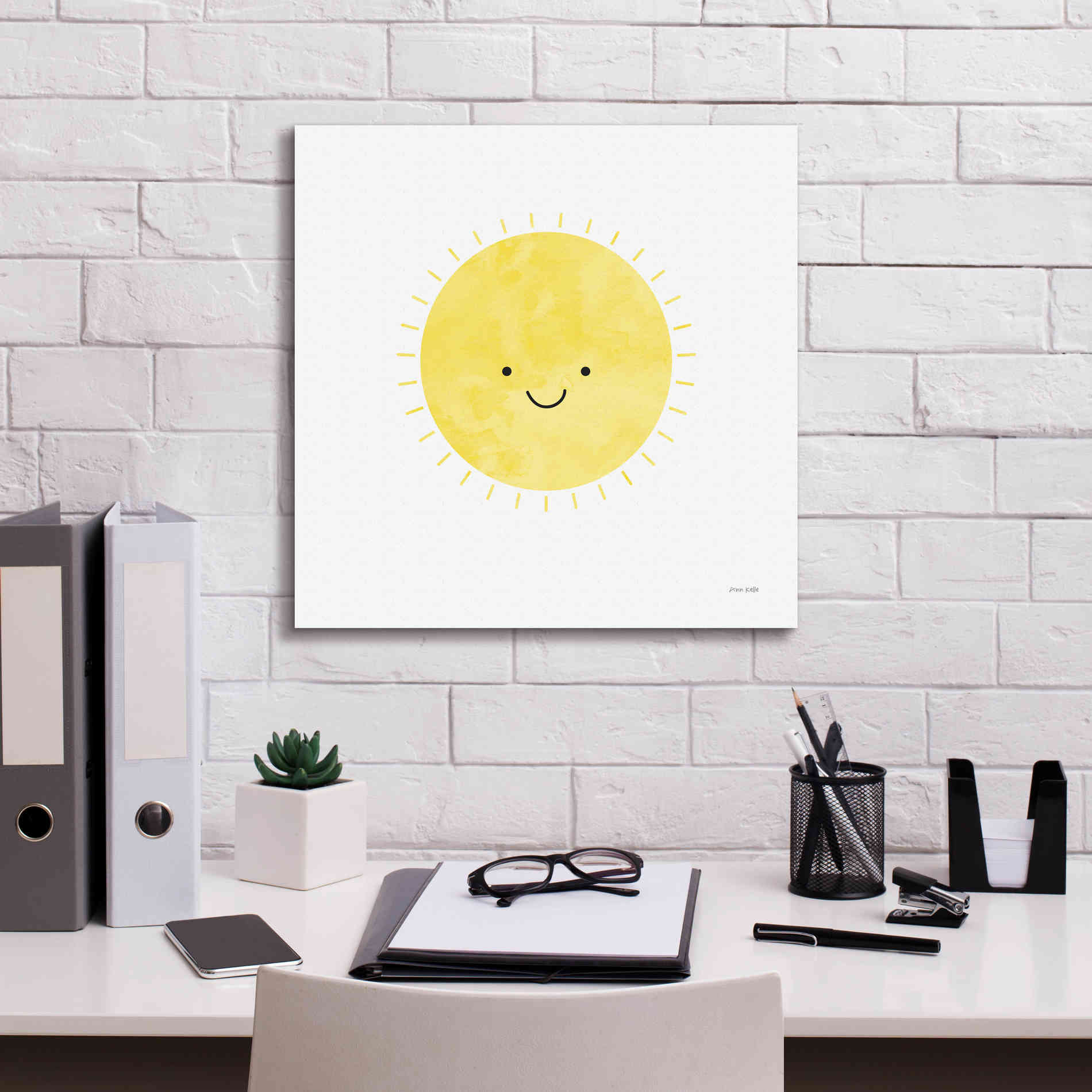 'Sunny Smile Days' by Ann Kelle Designs, Canvas Wall Art,18 x 18