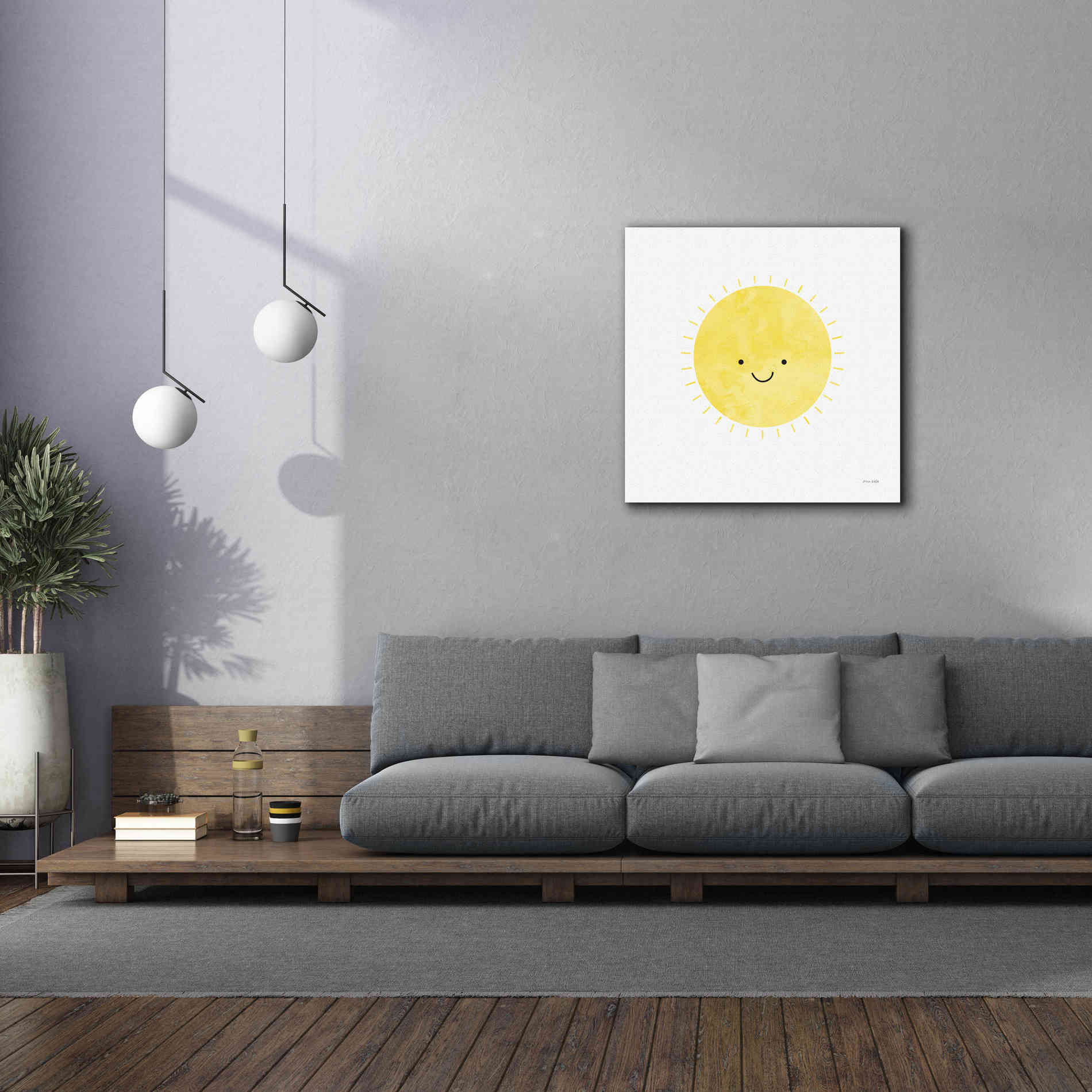 'Sunny Smile Days' by Ann Kelle Designs, Canvas Wall Art,37 x 37