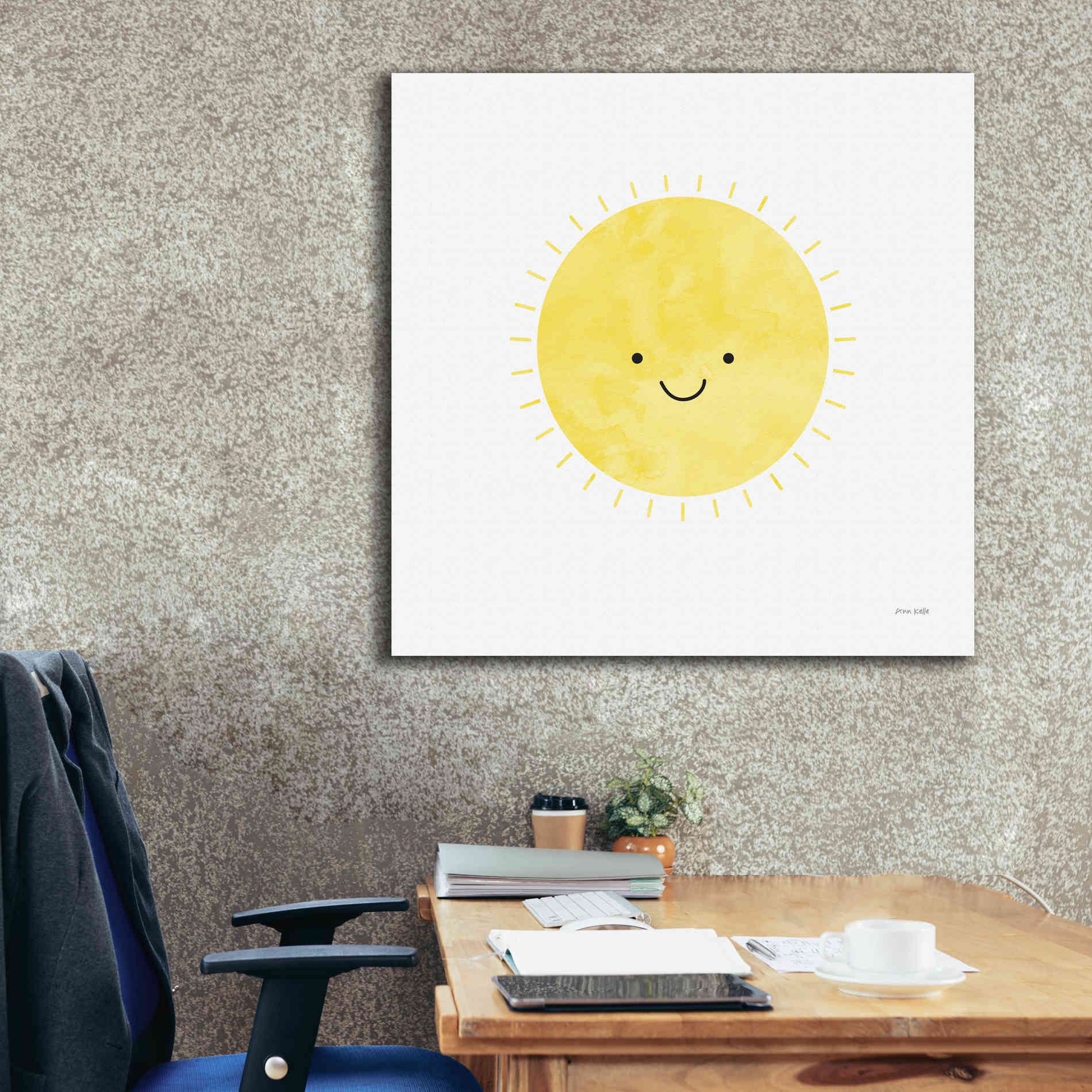 'Sunny Smile Days' by Ann Kelle Designs, Canvas Wall Art,37 x 37