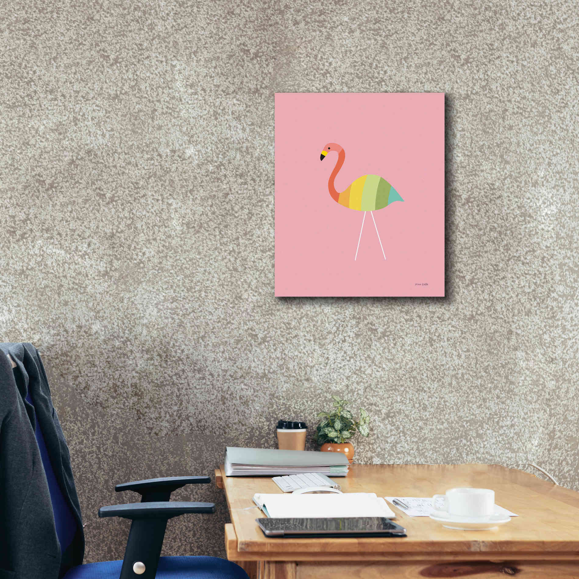 'Flamingo Colors' by Ann Kelle Designs, Canvas Wall Art,20 x 24