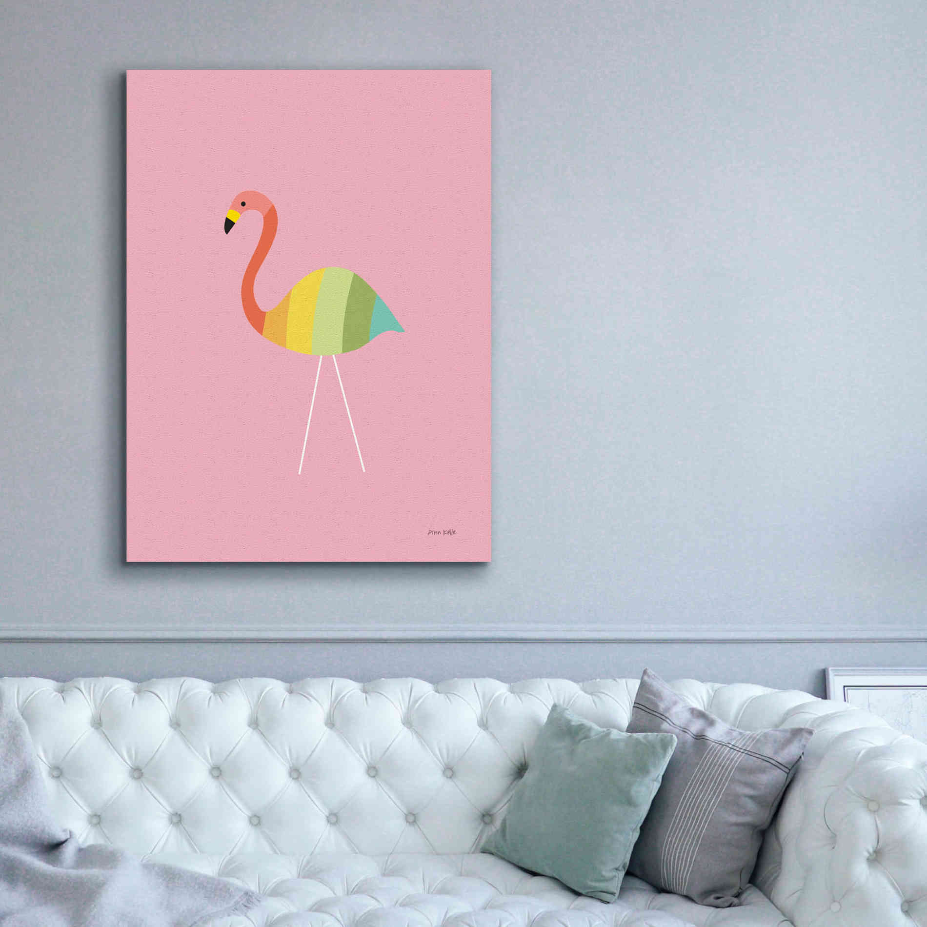 'Flamingo Colors' by Ann Kelle Designs, Canvas Wall Art,40 x 54