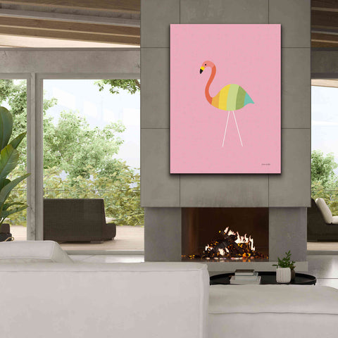 Image of 'Flamingo Colors' by Ann Kelle Designs, Canvas Wall Art,40 x 54