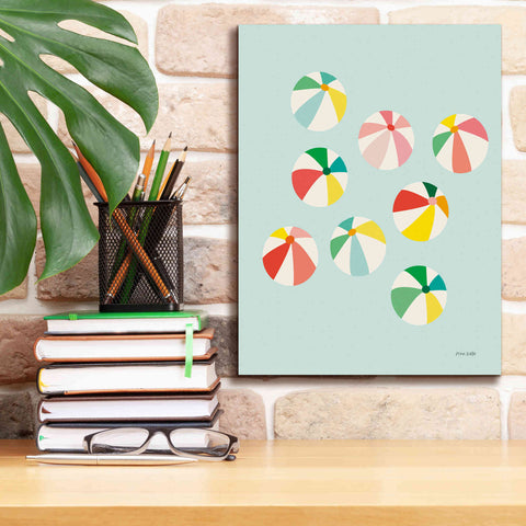 Image of 'Beach Umbrellas' by Ann Kelle Designs, Canvas Wall Art,12 x 16