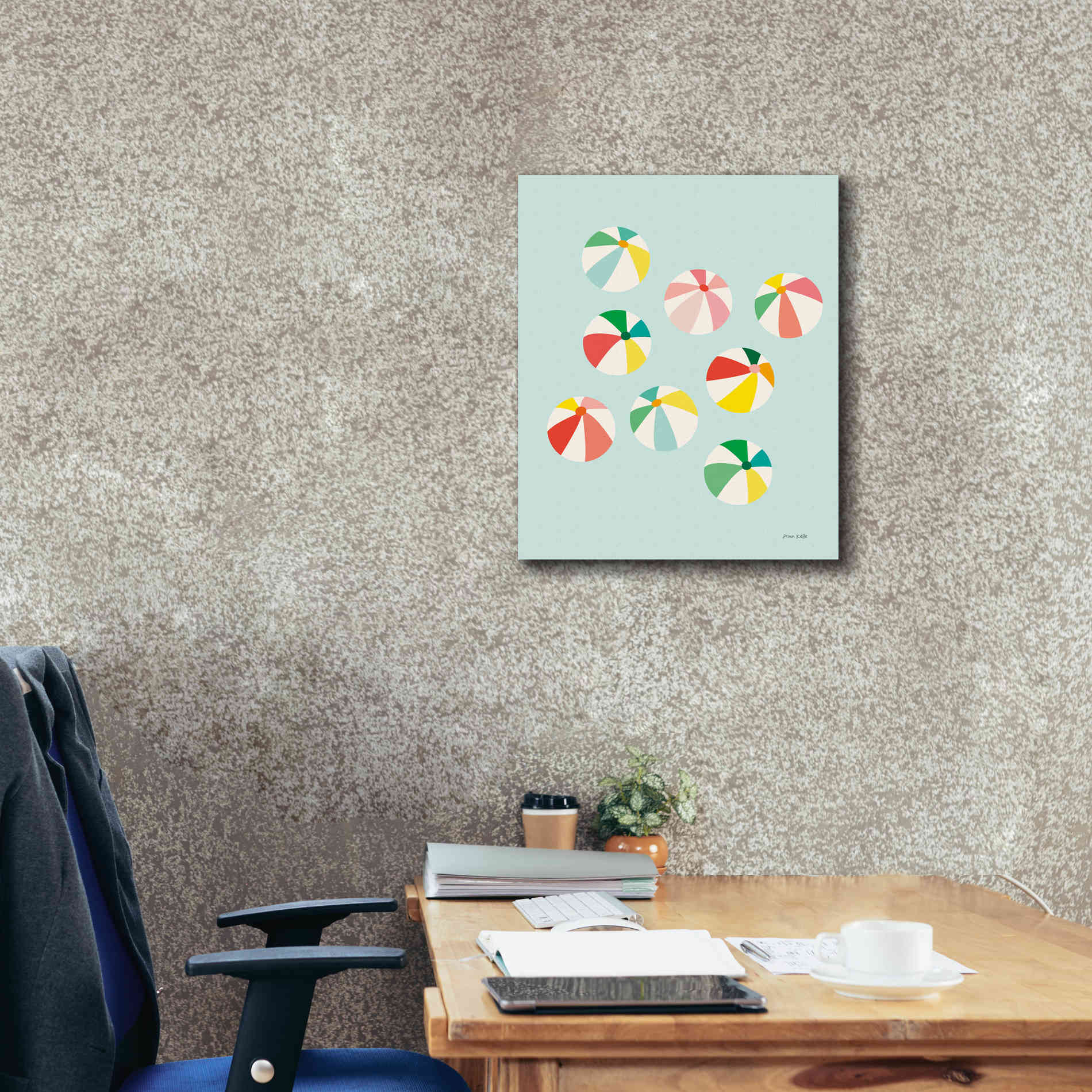 'Beach Umbrellas' by Ann Kelle Designs, Canvas Wall Art,20 x 24