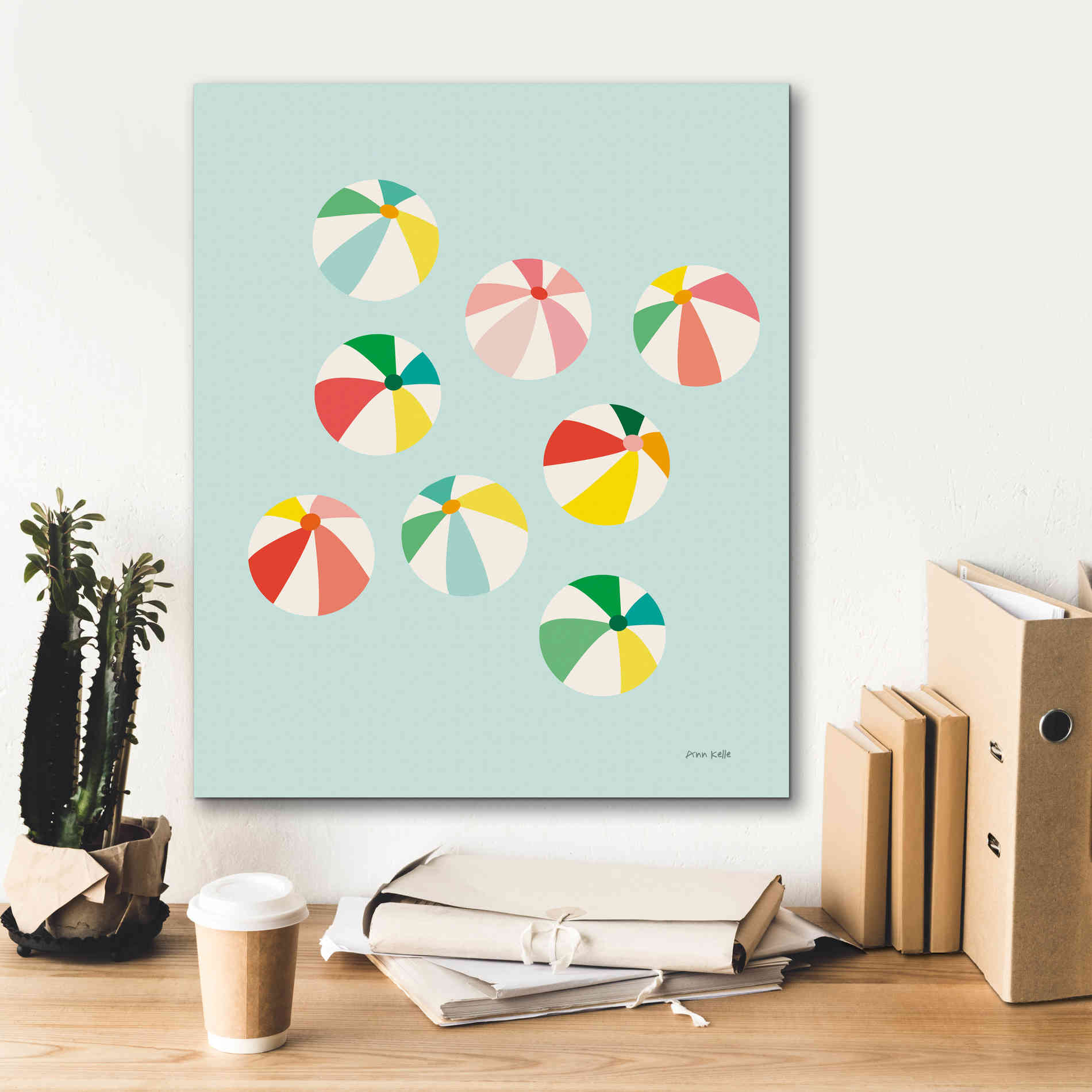 'Beach Umbrellas' by Ann Kelle Designs, Canvas Wall Art,20 x 24