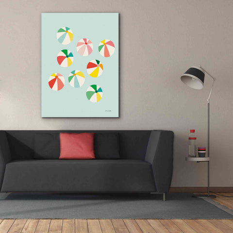 Image of 'Beach Umbrellas' by Ann Kelle Designs, Canvas Wall Art,40 x 54