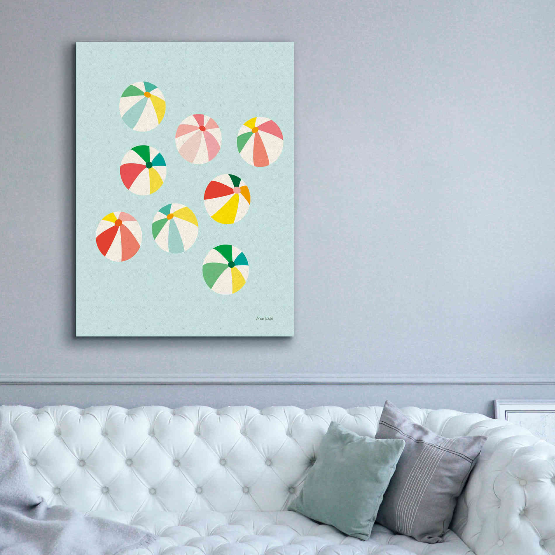 'Beach Umbrellas' by Ann Kelle Designs, Canvas Wall Art,40 x 54