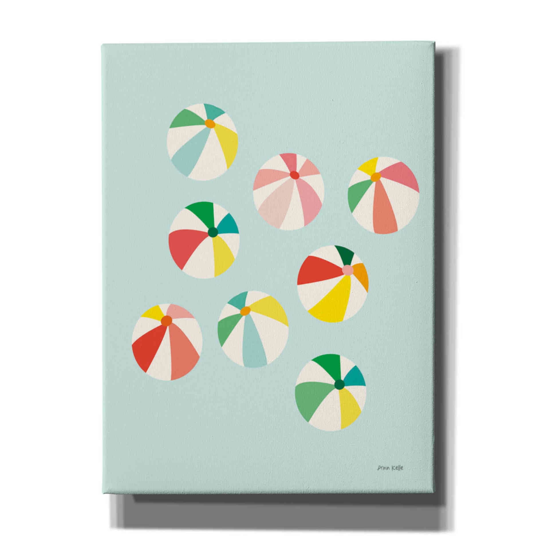 'Beach Umbrellas' by Ann Kelle Designs, Canvas Wall Art,12x16x1.1x0,20x24x1.1x0,26x30x1.74x0,40x54x1.74x0