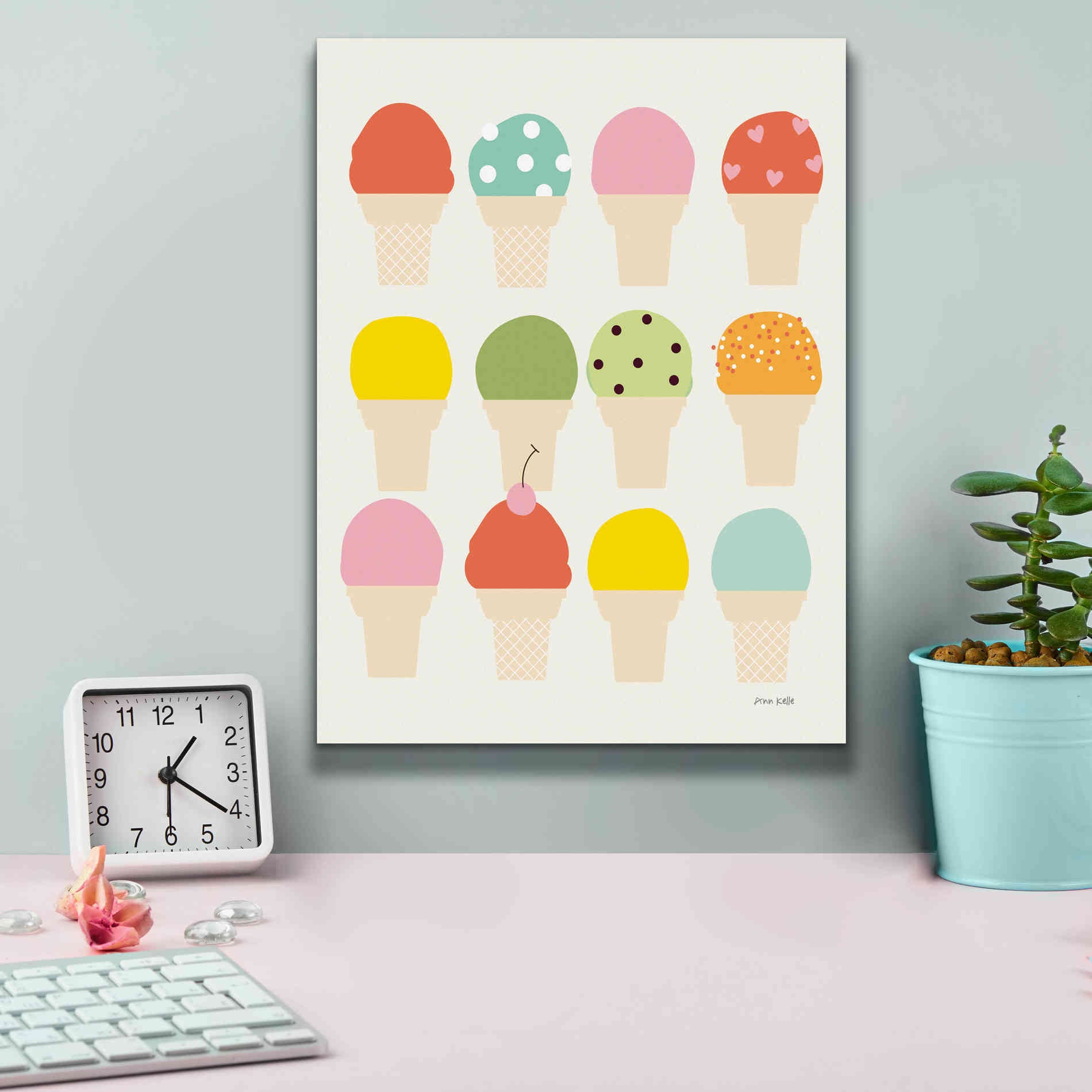 'Single Scoops' by Ann Kelle Designs, Canvas Wall Art,12 x 16