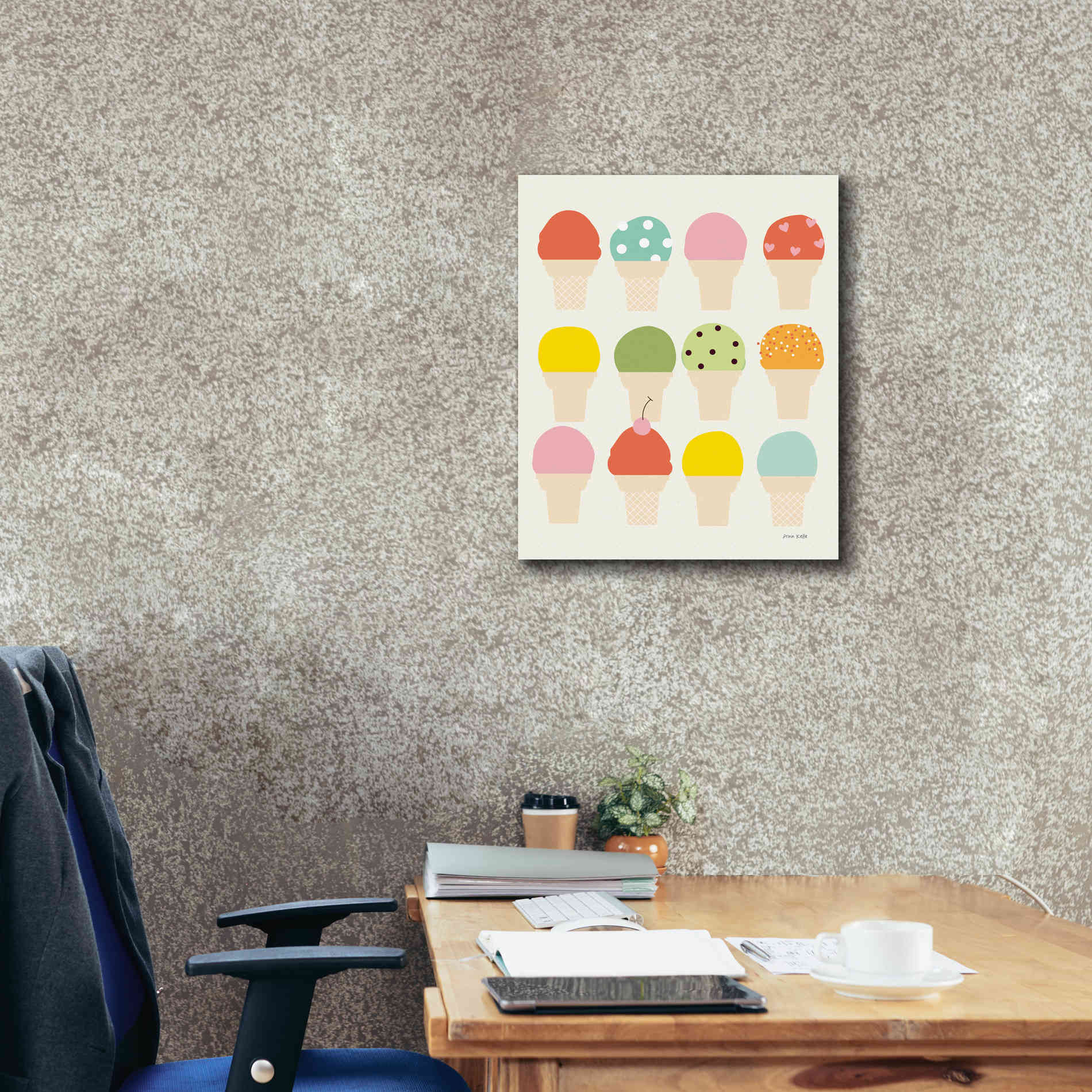 'Single Scoops' by Ann Kelle Designs, Canvas Wall Art,20 x 24