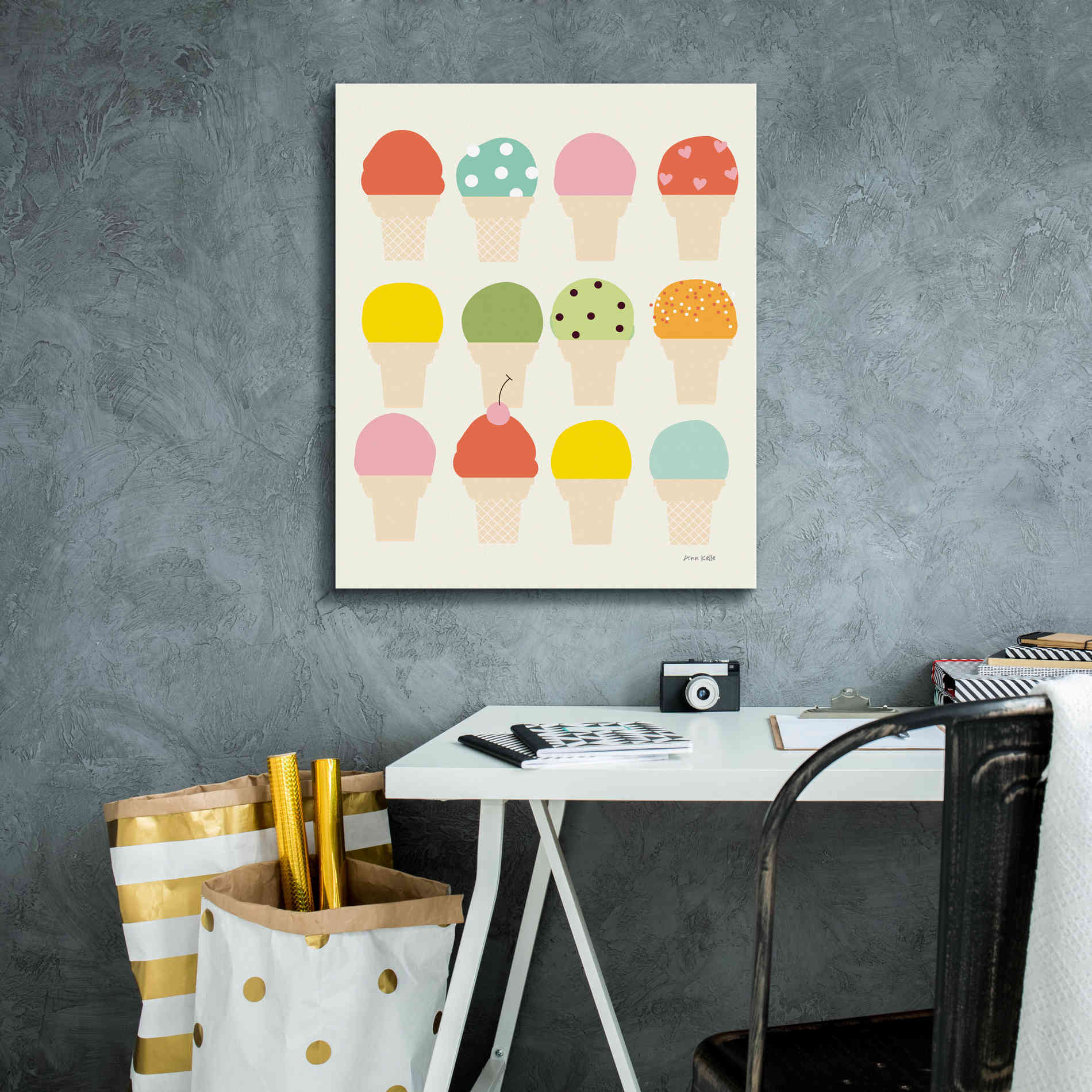 'Single Scoops' by Ann Kelle Designs, Canvas Wall Art,20 x 24