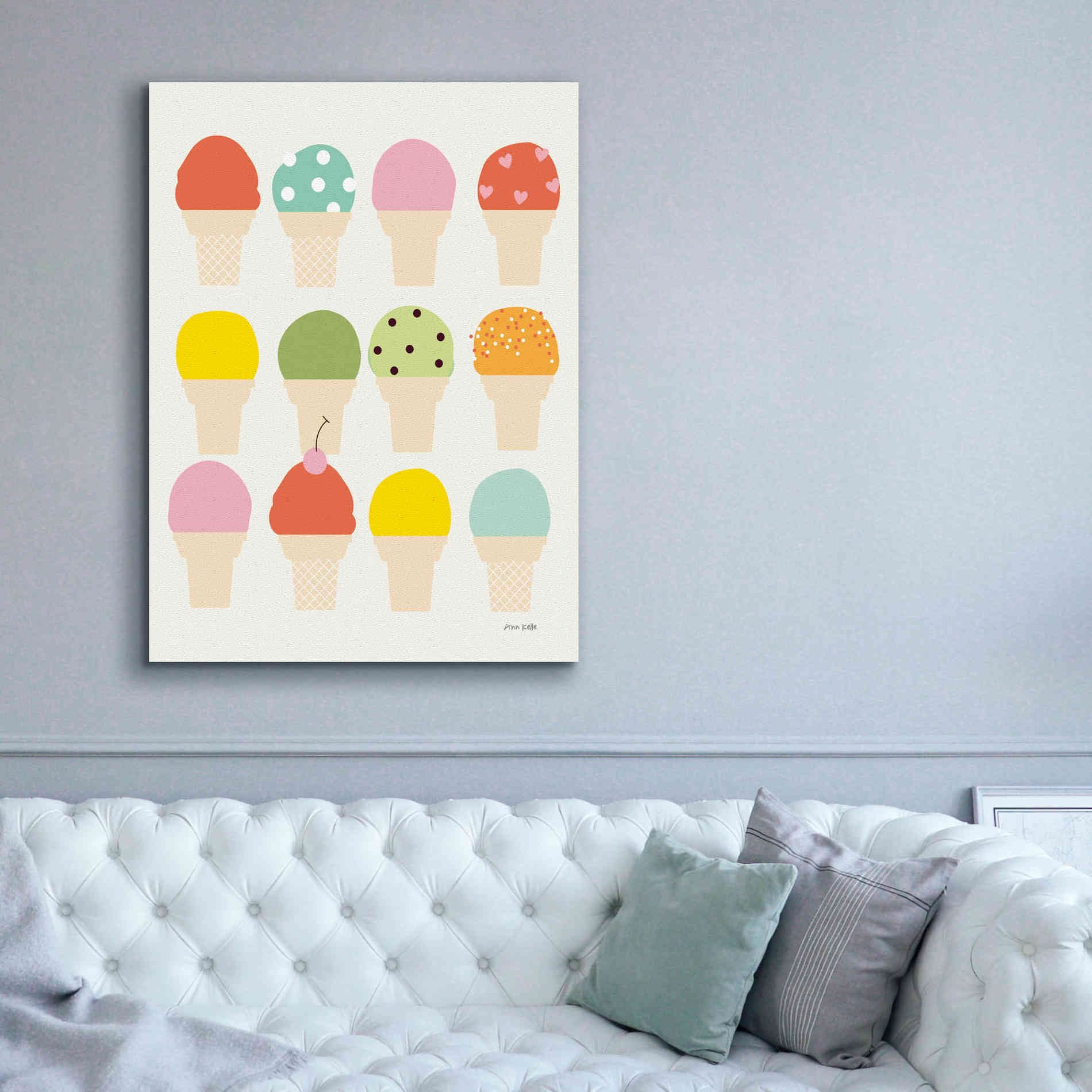 'Single Scoops' by Ann Kelle Designs, Canvas Wall Art,40 x 54