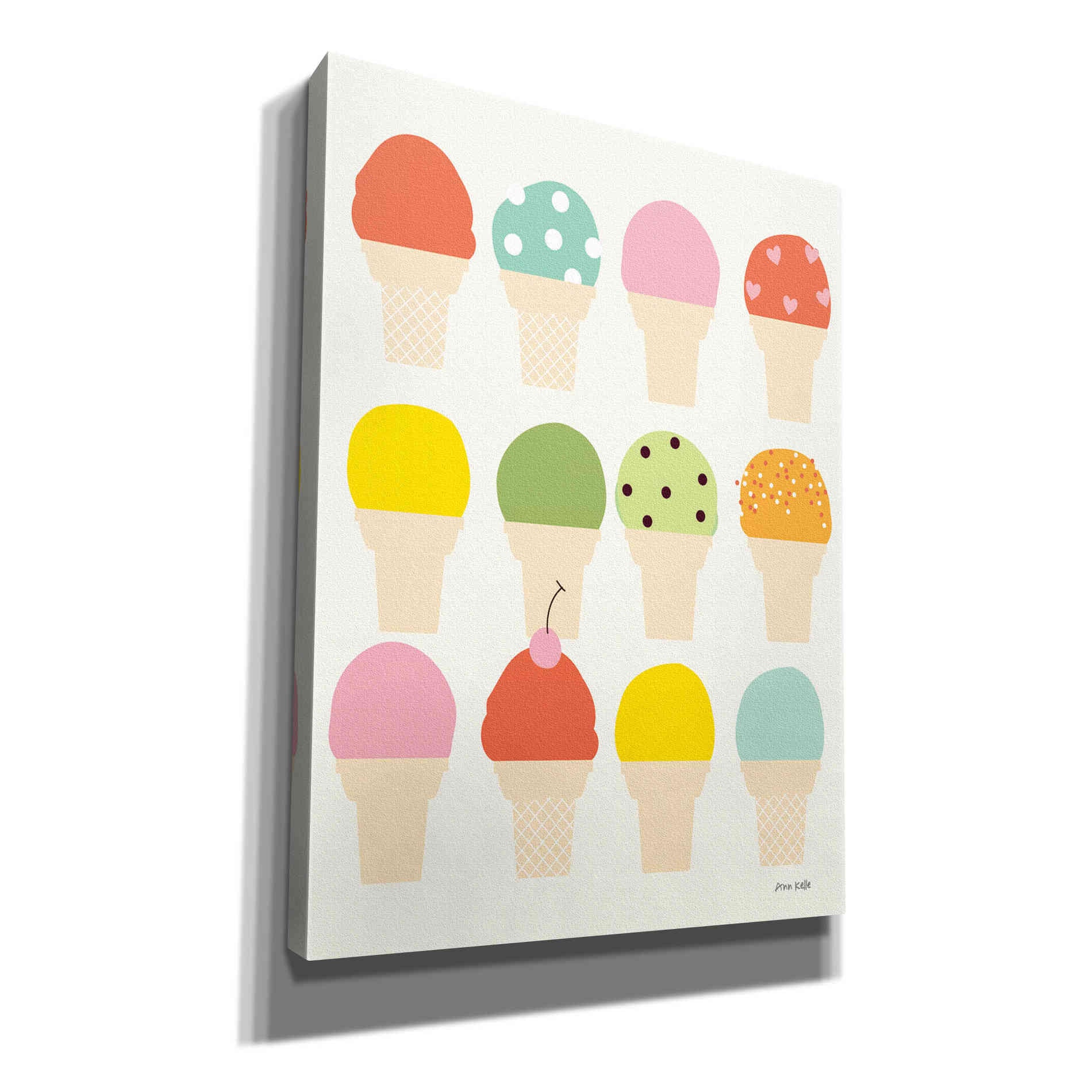 'Single Scoops' by Ann Kelle Designs, Canvas Wall Art,12x16x1.1x0,20x24x1.1x0,26x30x1.74x0,40x54x1.74x0