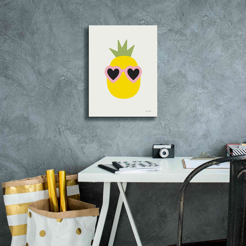 Image of 'Sunny Pineapple' by Ann Kelle Designs, Canvas Wall Art,12 x 16