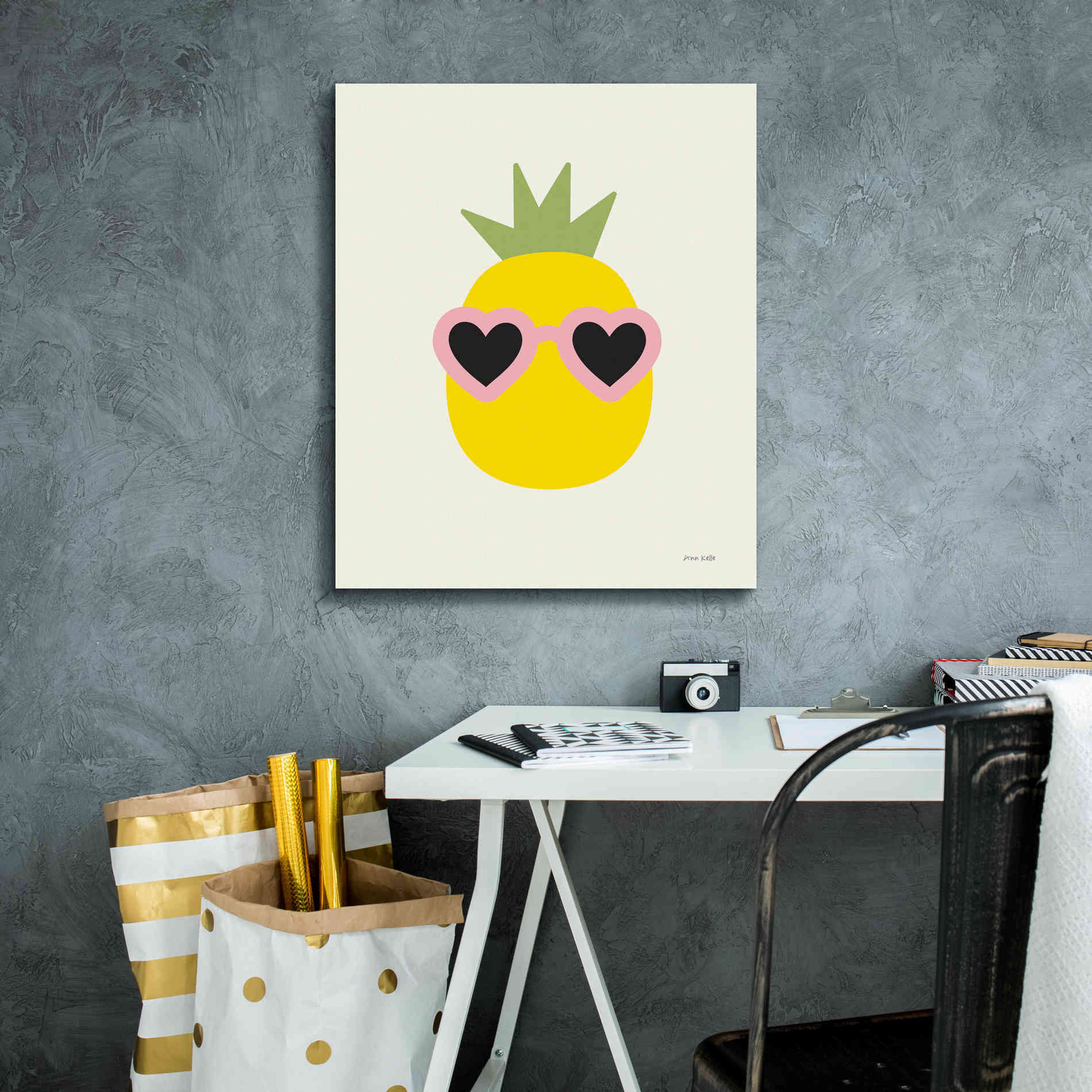 'Sunny Pineapple' by Ann Kelle Designs, Canvas Wall Art,20 x 24