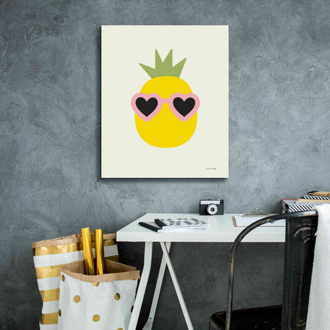 Image of 'Sunny Pineapple' by Ann Kelle Designs, Canvas Wall Art,20 x 24