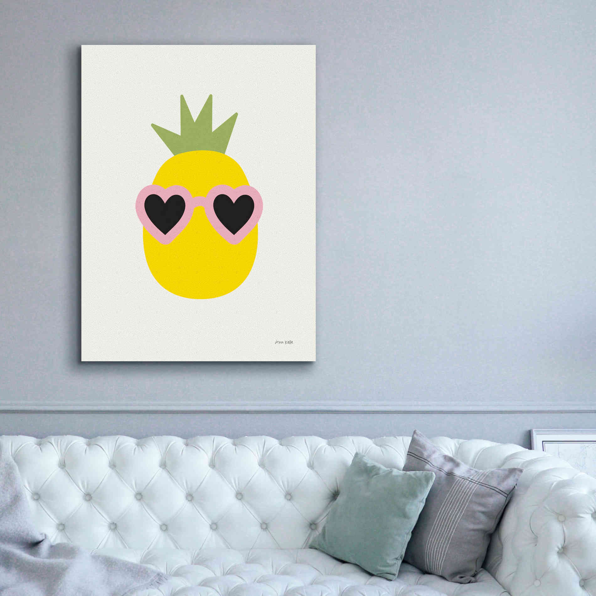 'Sunny Pineapple' by Ann Kelle Designs, Canvas Wall Art,40 x 54