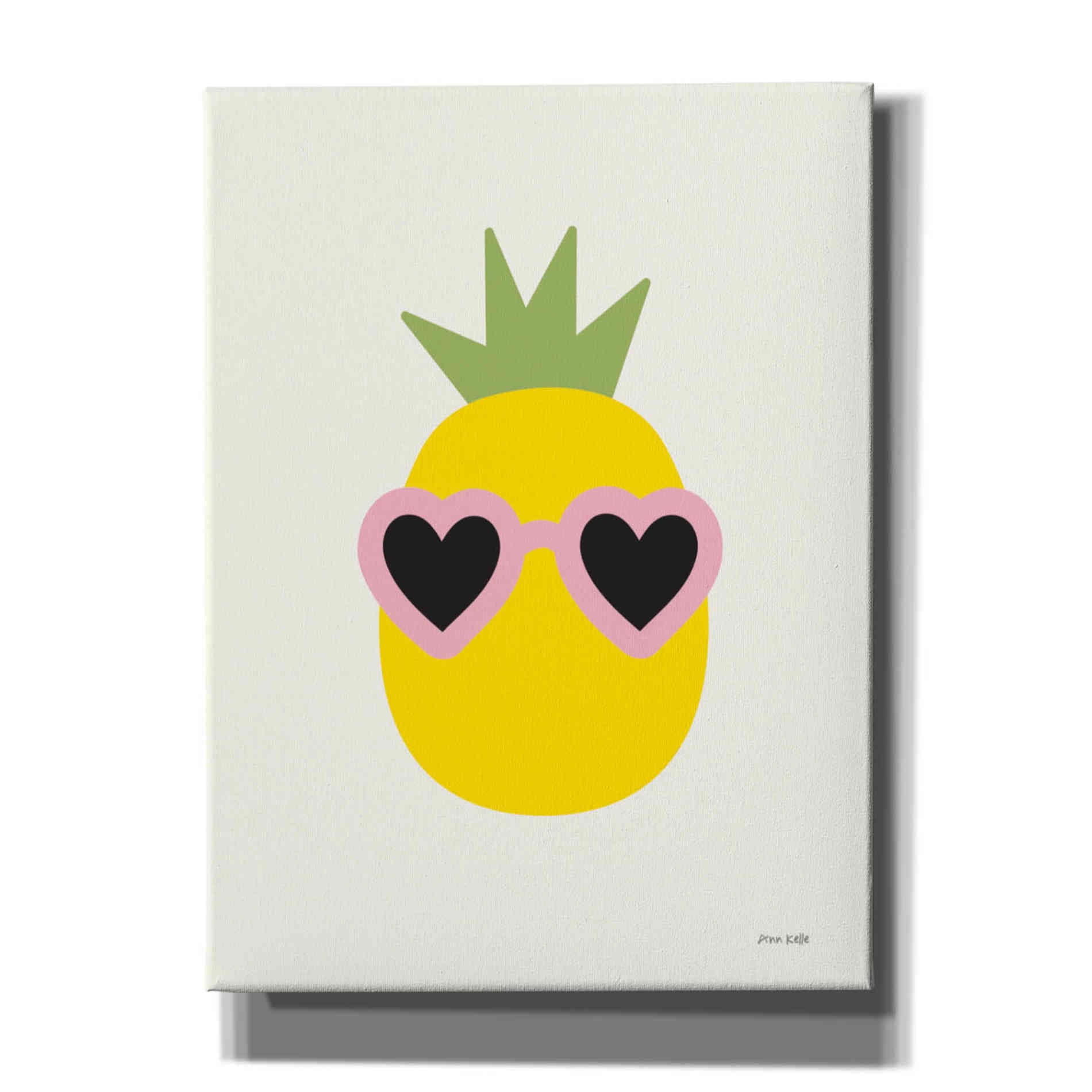 'Sunny Pineapple' by Ann Kelle Designs, Canvas Wall Art,12x16x1.1x0,20x24x1.1x0,26x30x1.74x0,40x54x1.74x0