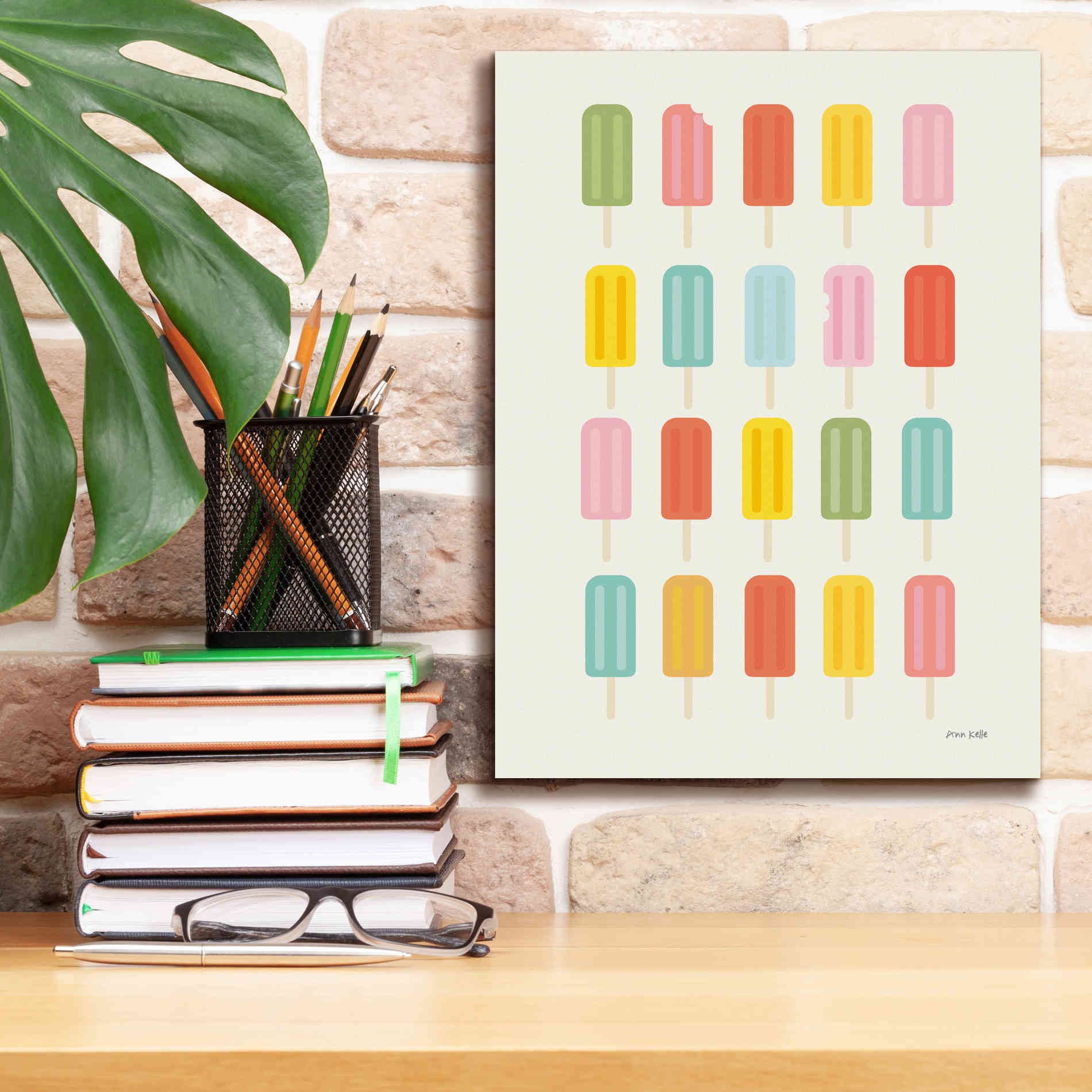 'Colorful Popsicles' by Ann Kelle Designs, Canvas Wall Art,12 x 16