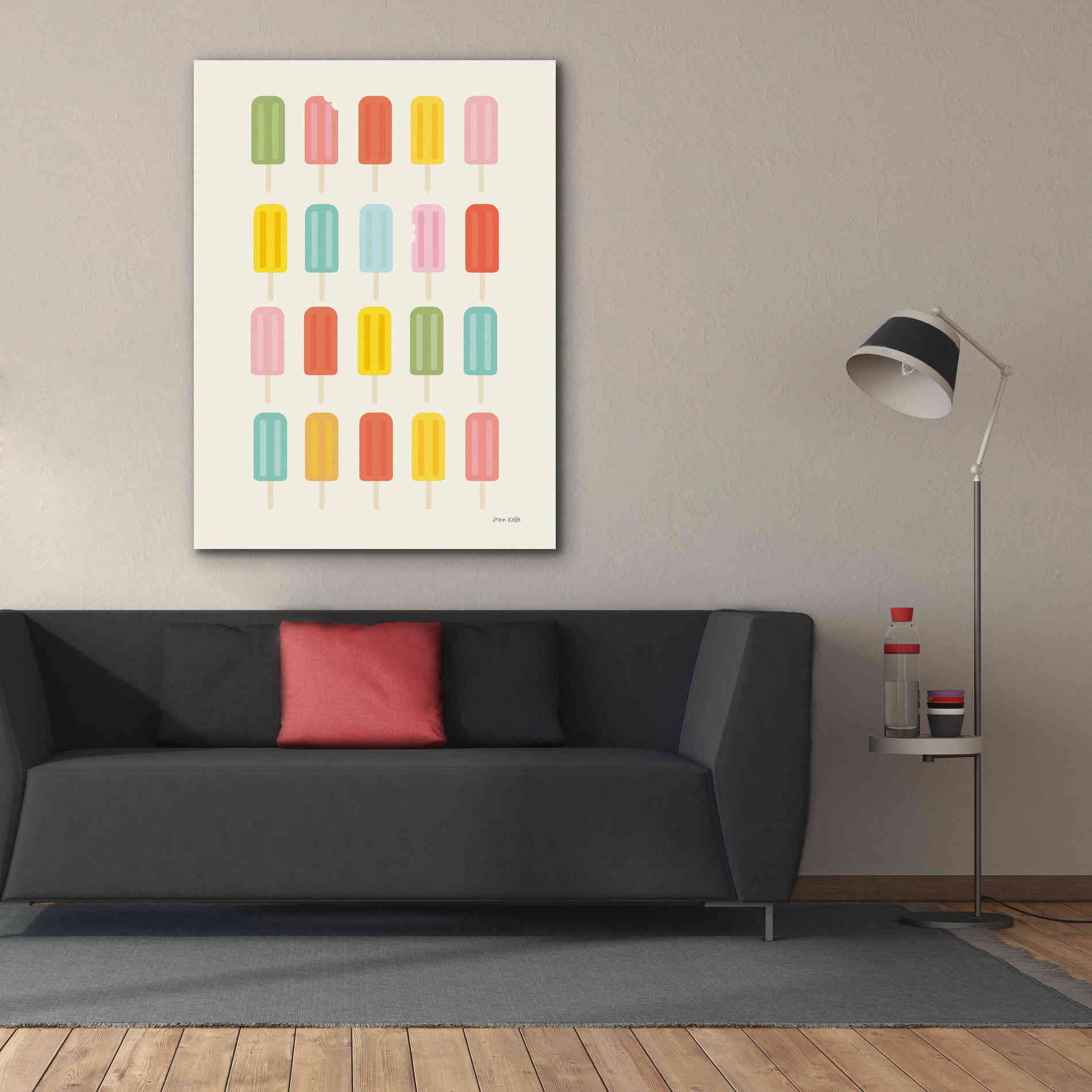 'Colorful Popsicles' by Ann Kelle Designs, Canvas Wall Art,40 x 54