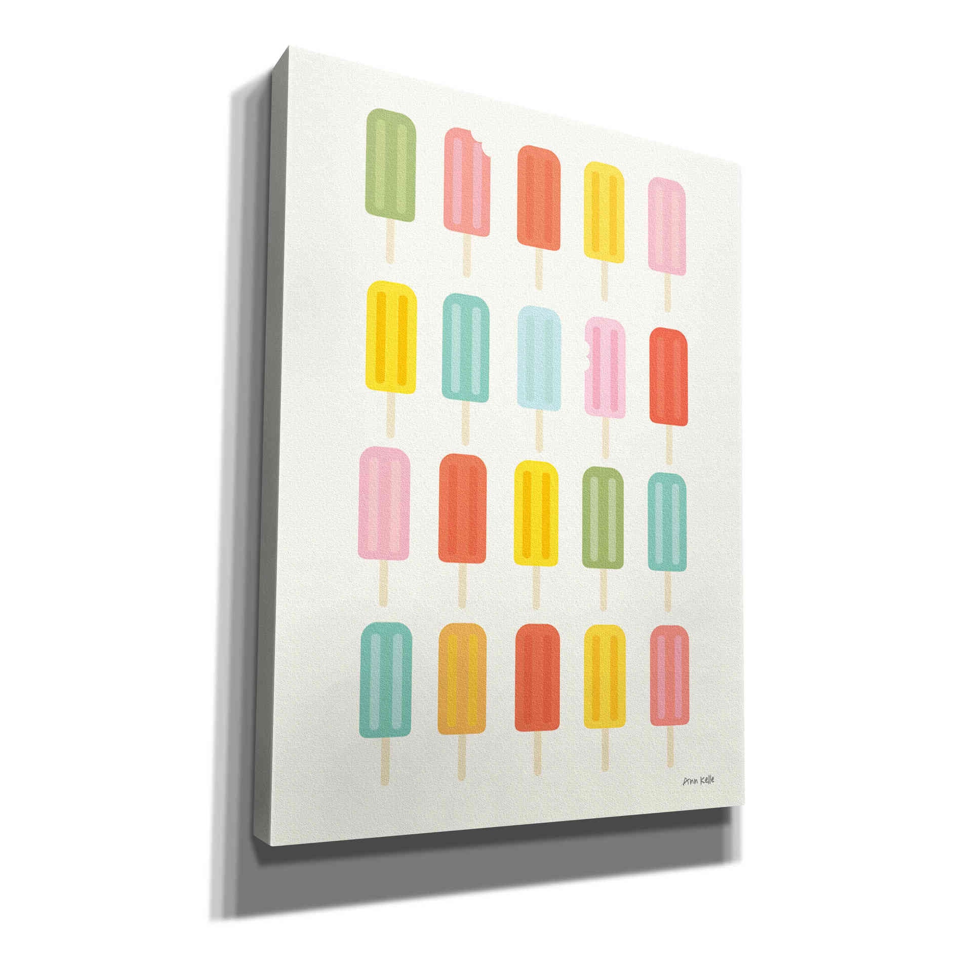 'Colorful Popsicles' by Ann Kelle Designs, Canvas Wall Art,12x16x1.1x0,20x24x1.1x0,26x30x1.74x0,40x54x1.74x0