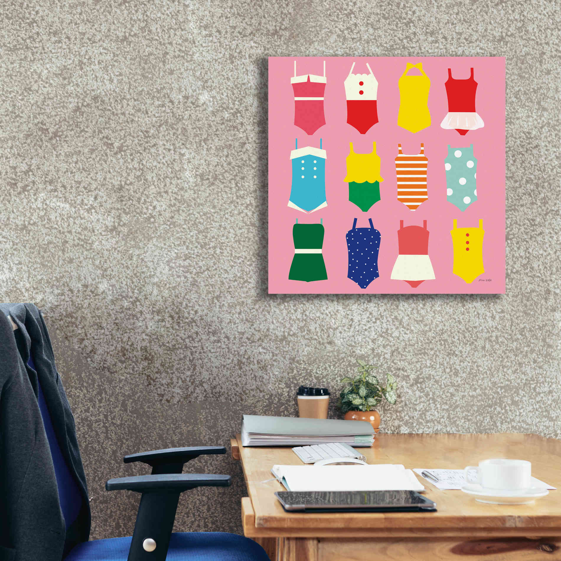 'Bathing Suits Galore' by Ann Kelle Designs, Canvas Wall Art,26 x 26