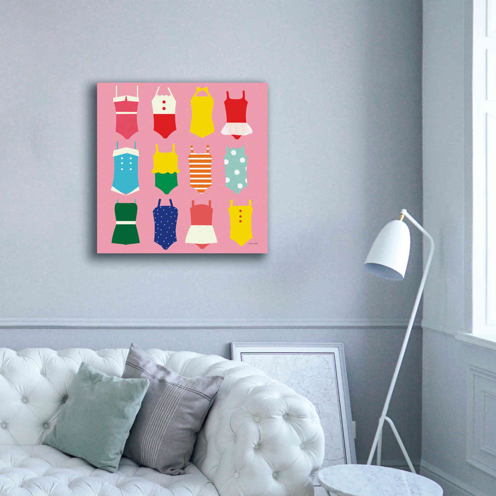 'Bathing Suits Galore' by Ann Kelle Designs, Canvas Wall Art,37 x 37