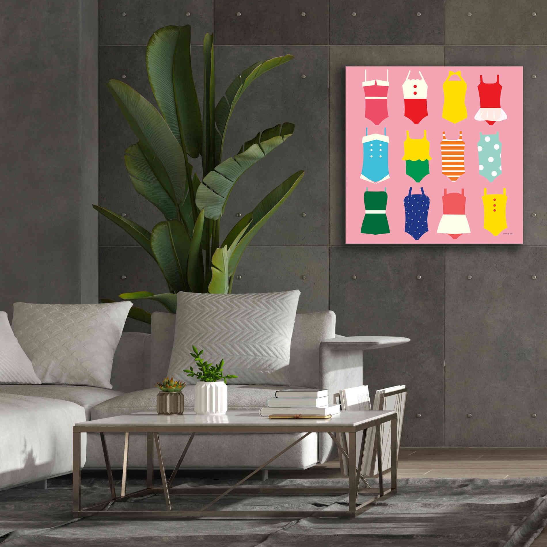 'Bathing Suits Galore' by Ann Kelle Designs, Canvas Wall Art,37 x 37