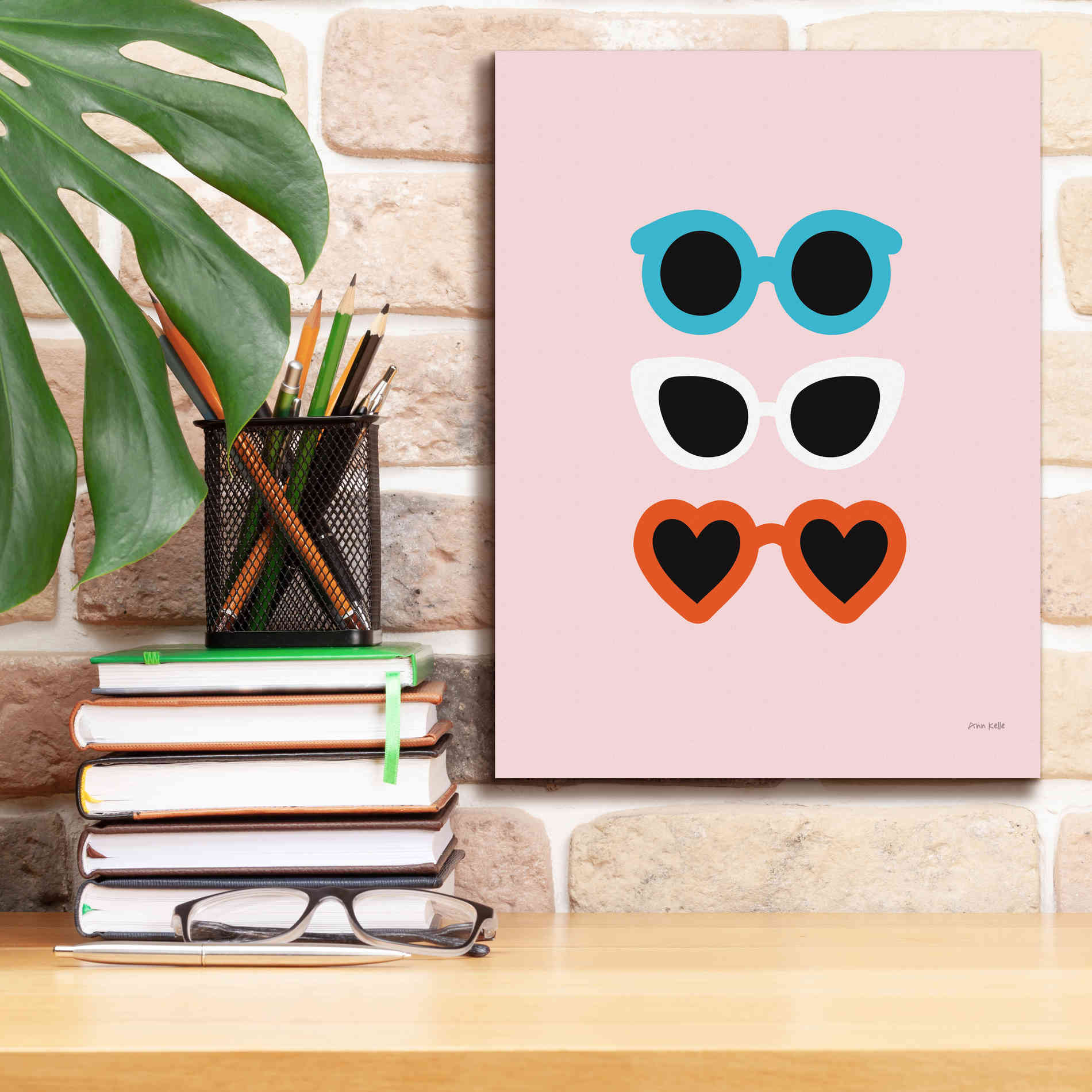 'Sunglasses for All II' by Ann Kelle Designs, Canvas Wall Art,12 x 16