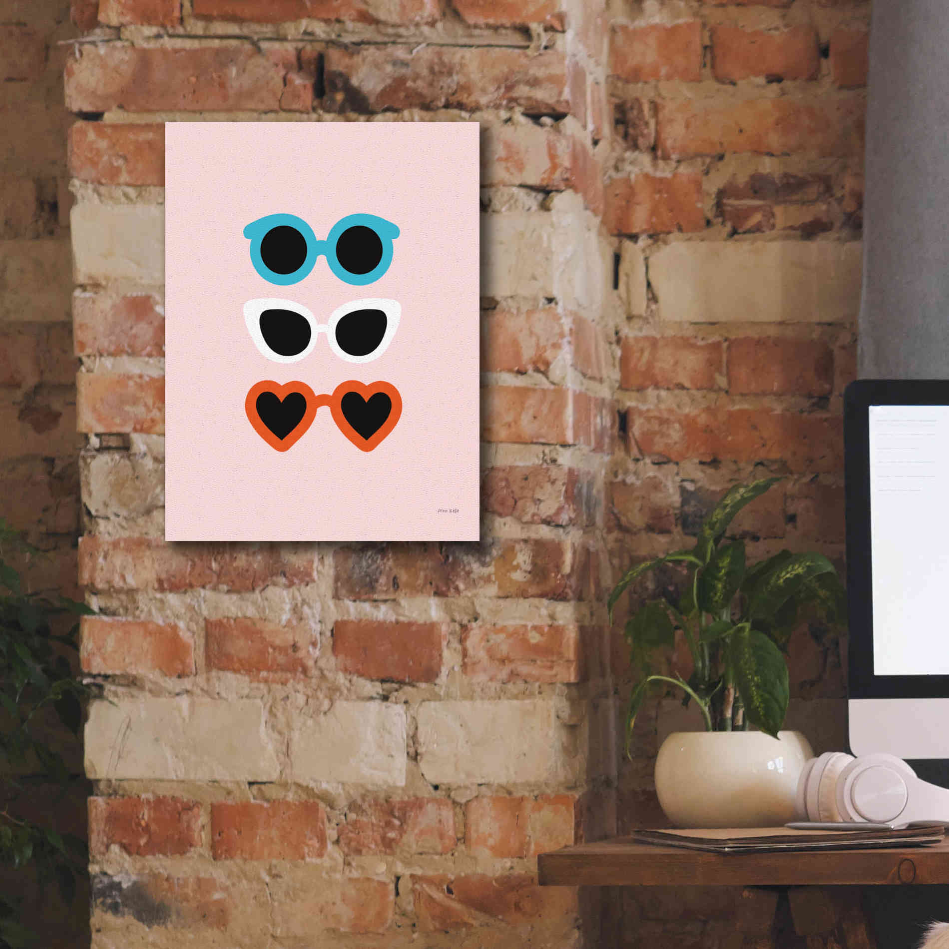 'Sunglasses for All II' by Ann Kelle Designs, Canvas Wall Art,12 x 16