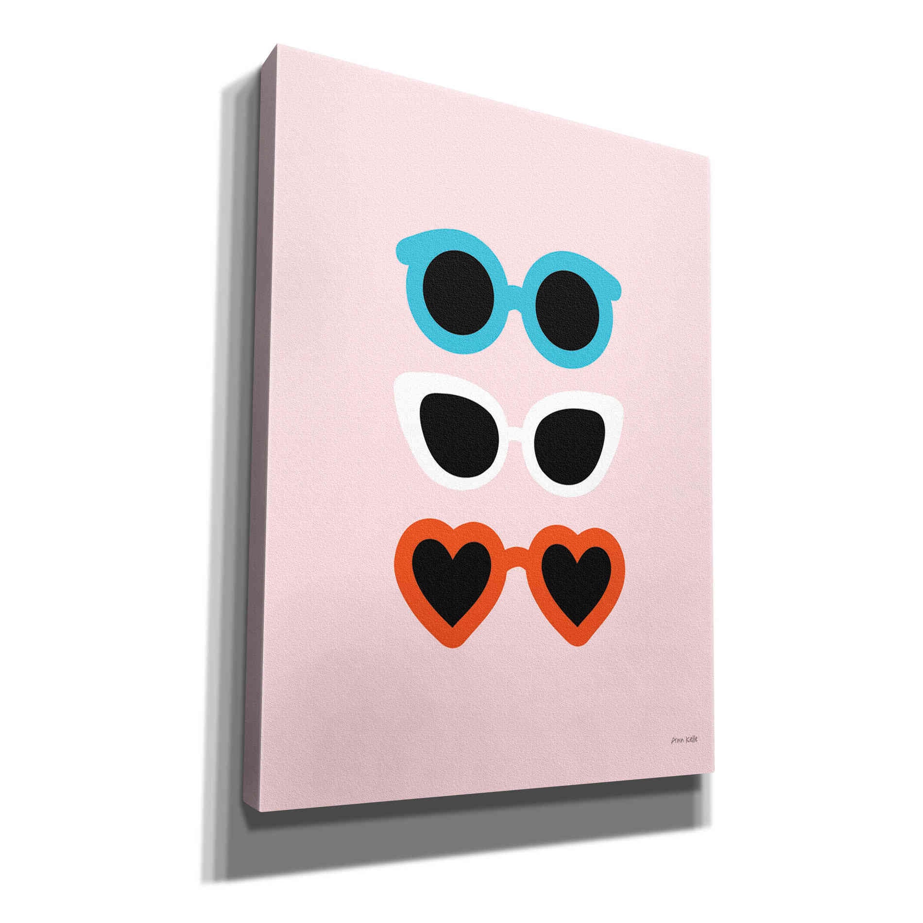 'Sunglasses for All II' by Ann Kelle Designs, Canvas Wall Art,12x16x1.1x0,20x24x1.1x0,26x30x1.74x0,40x54x1.74x0