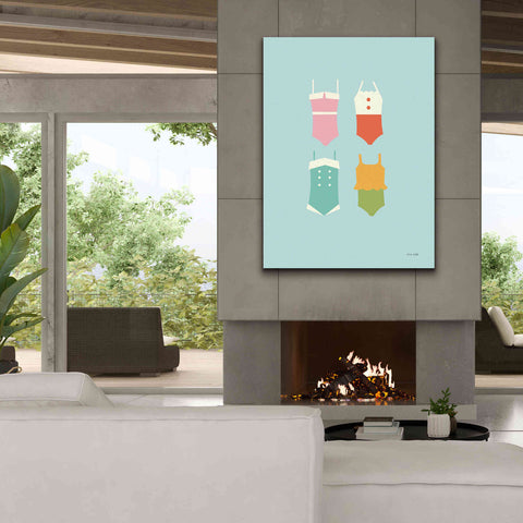 Image of 'Summer Bathing Suits Blue' by Ann Kelle Designs, Canvas Wall Art,40 x 54