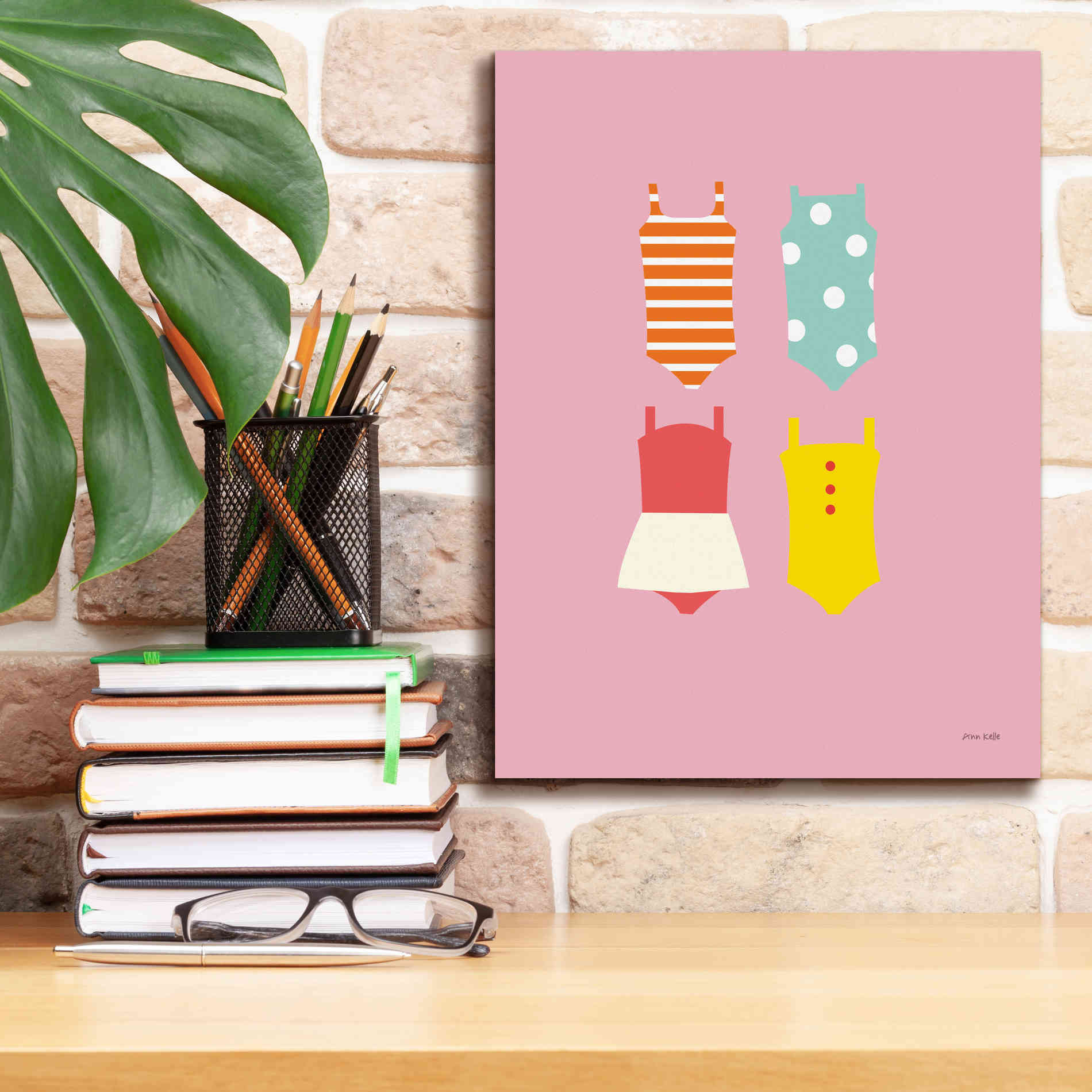 'Bathing Suits Galore II' by Ann Kelle Designs, Canvas Wall Art,12 x 16