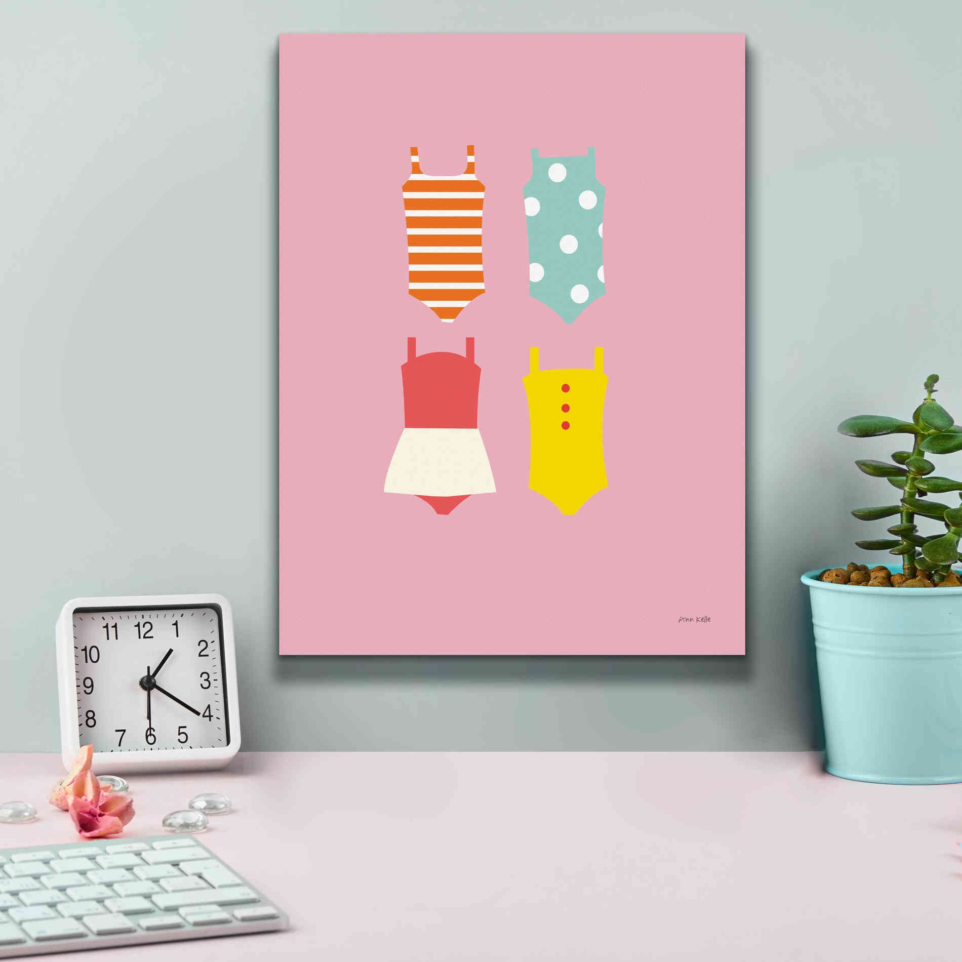 'Bathing Suits Galore II' by Ann Kelle Designs, Canvas Wall Art,12 x 16