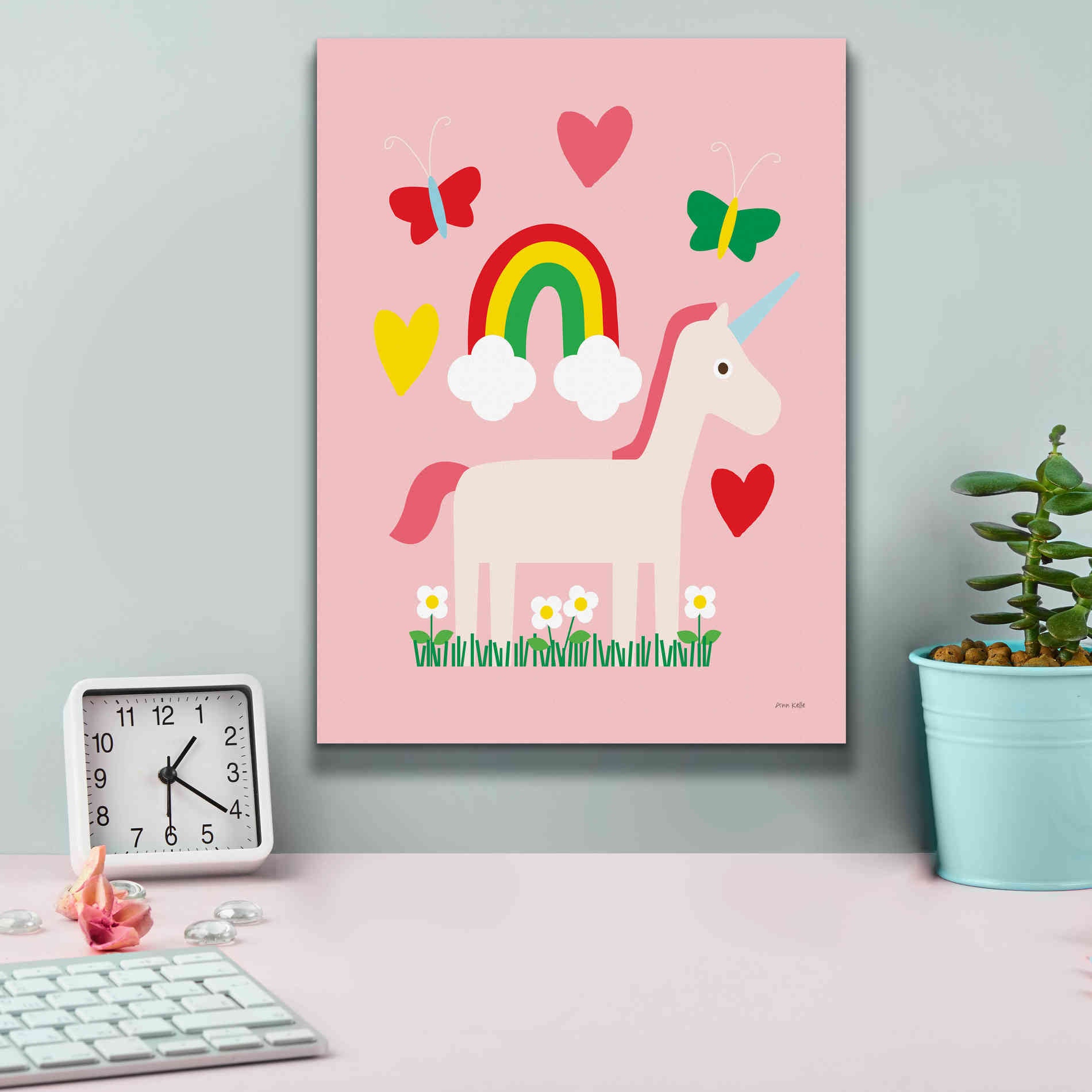 'Unicorn Fun I' by Ann Kelle Designs, Canvas Wall Art,12 x 16
