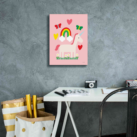 Image of 'Unicorn Fun I' by Ann Kelle Designs, Canvas Wall Art,12 x 16