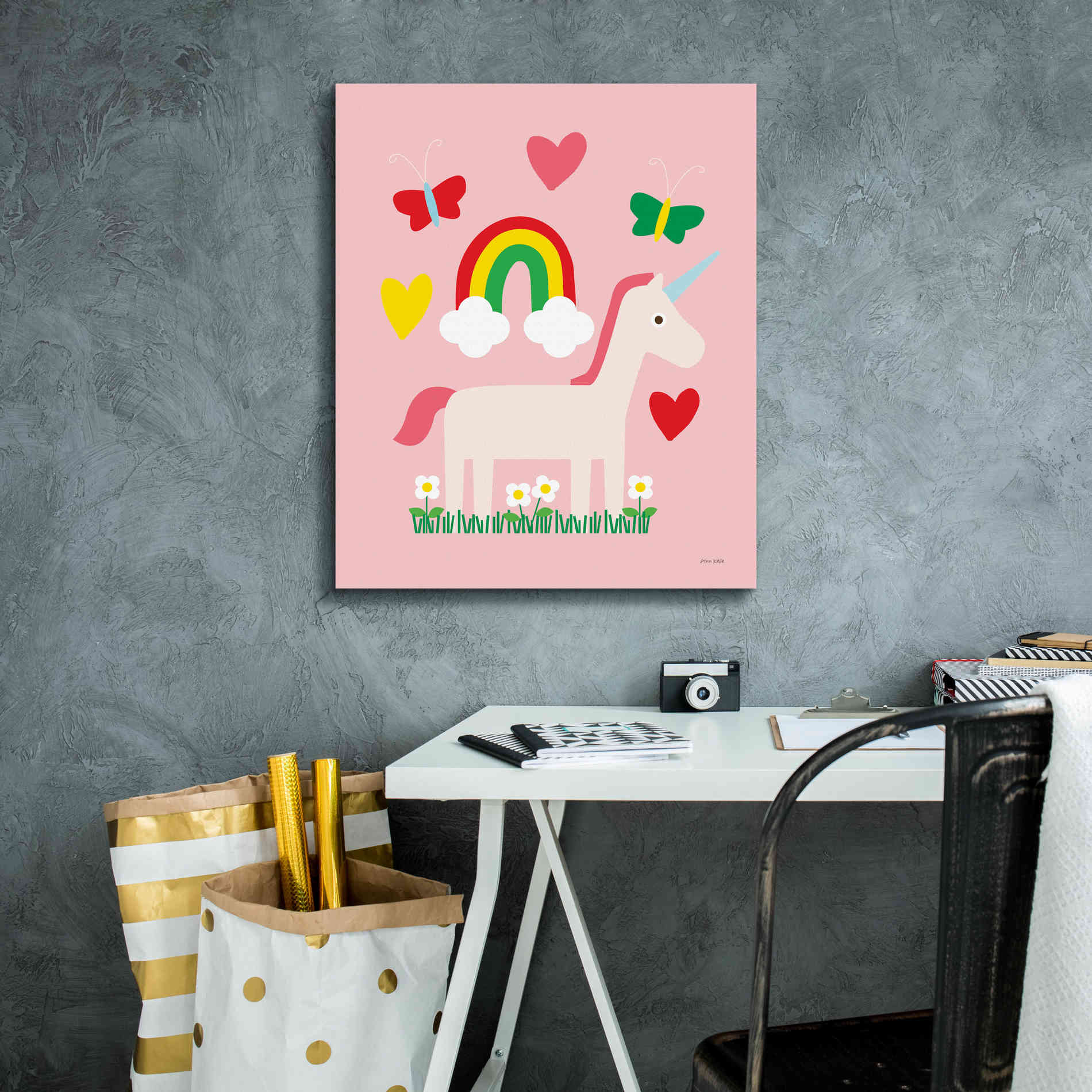 'Unicorn Fun I' by Ann Kelle Designs, Canvas Wall Art,20 x 24
