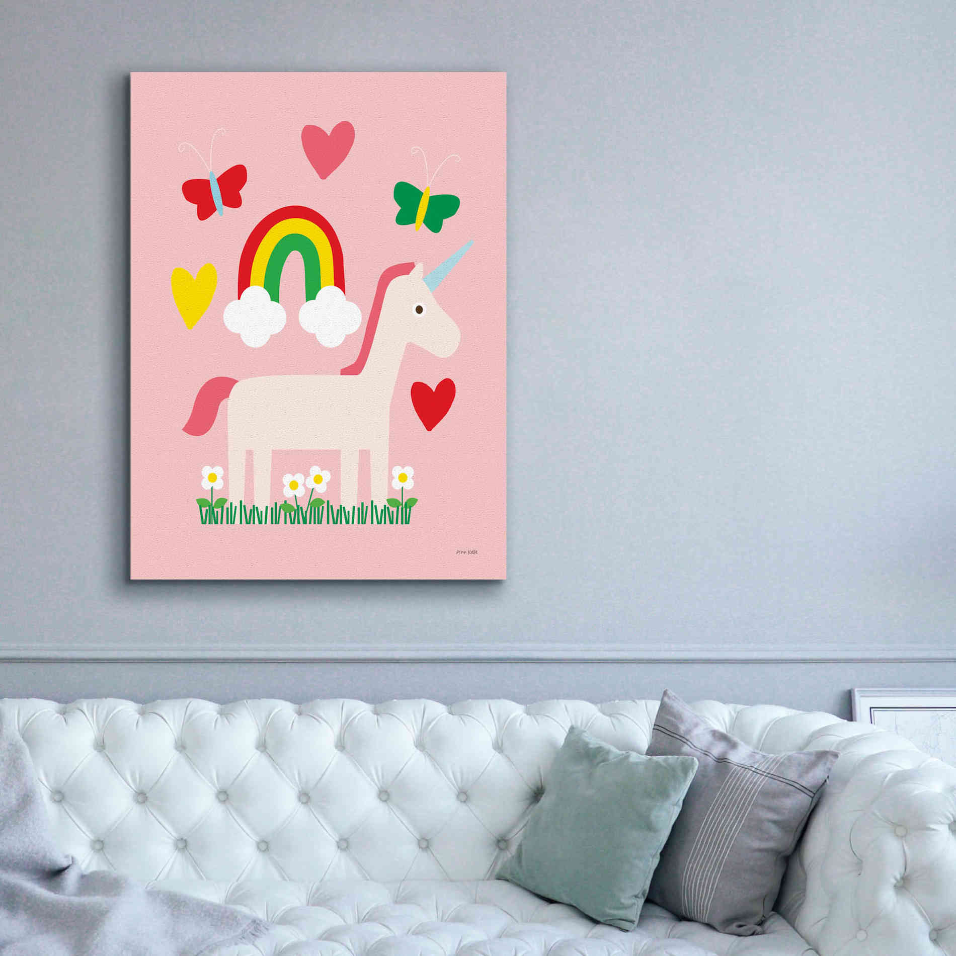 'Unicorn Fun I' by Ann Kelle Designs, Canvas Wall Art,40 x 54