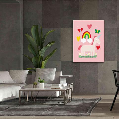 Image of 'Unicorn Fun I' by Ann Kelle Designs, Canvas Wall Art,40 x 54