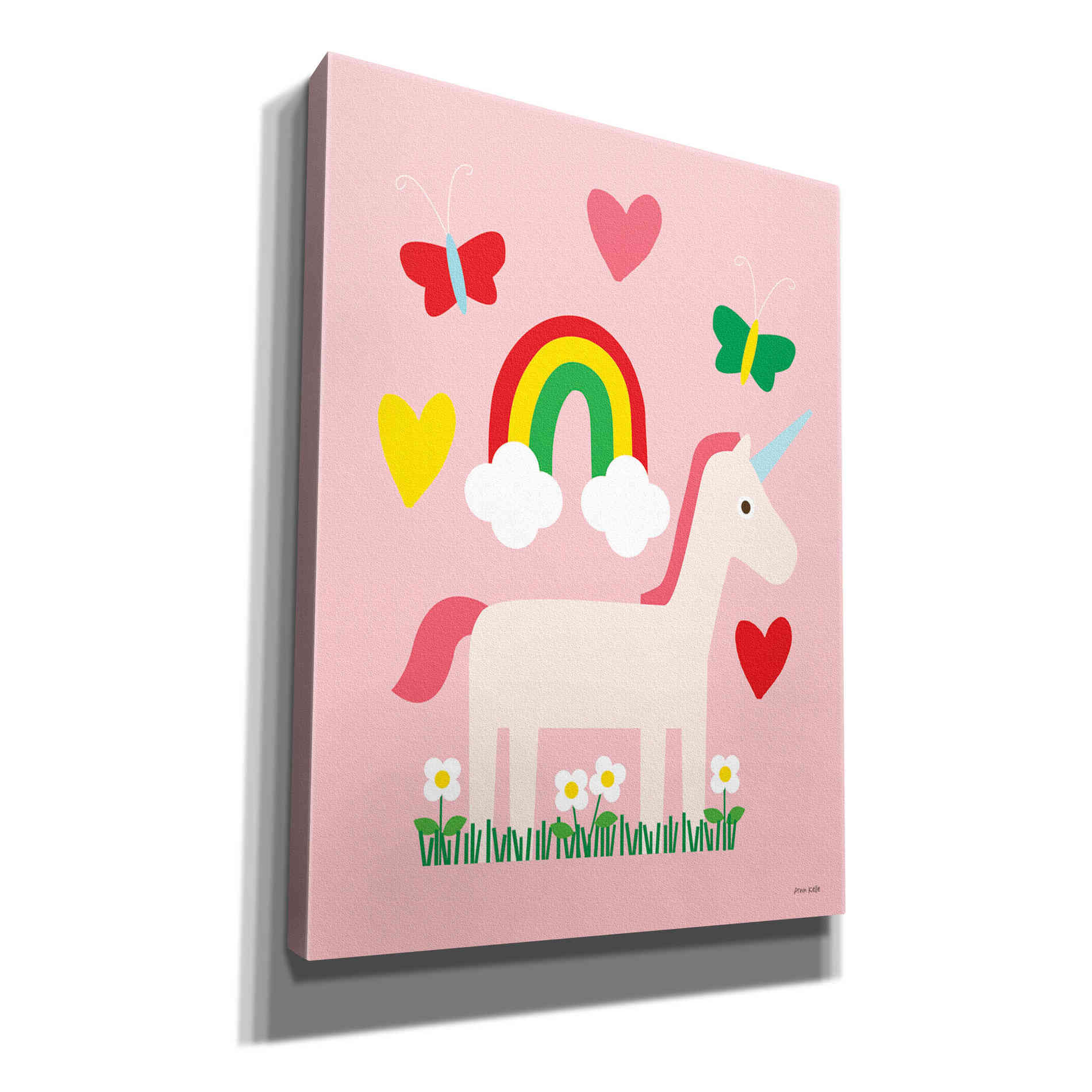 'Unicorn Fun I' by Ann Kelle Designs, Canvas Wall Art,12x16x1.1x0,20x24x1.1x0,26x30x1.74x0,40x54x1.74x0
