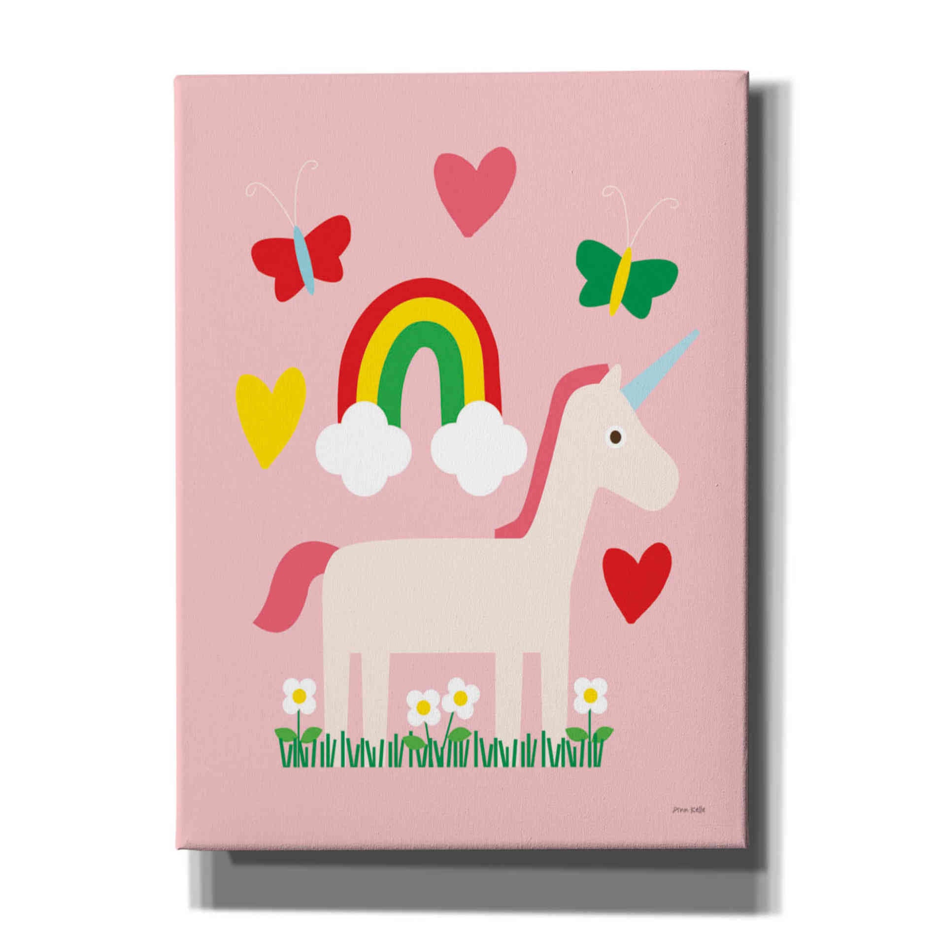 'Unicorn Fun I' by Ann Kelle Designs, Canvas Wall Art,12x16x1.1x0,20x24x1.1x0,26x30x1.74x0,40x54x1.74x0