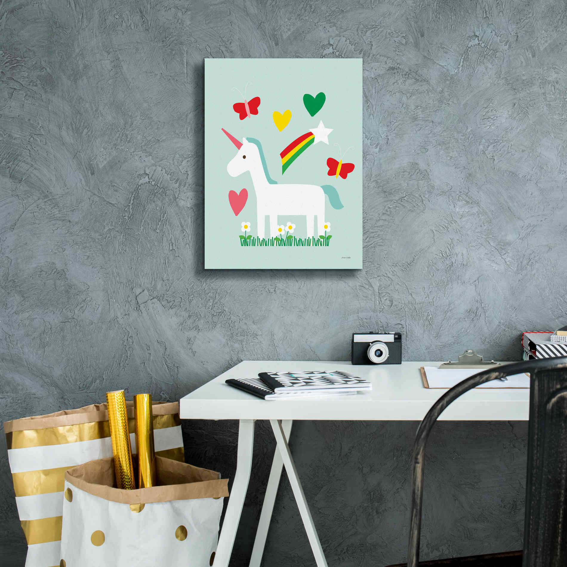 'Unicorn Fun II' by Ann Kelle Designs, Canvas Wall Art,12 x 16