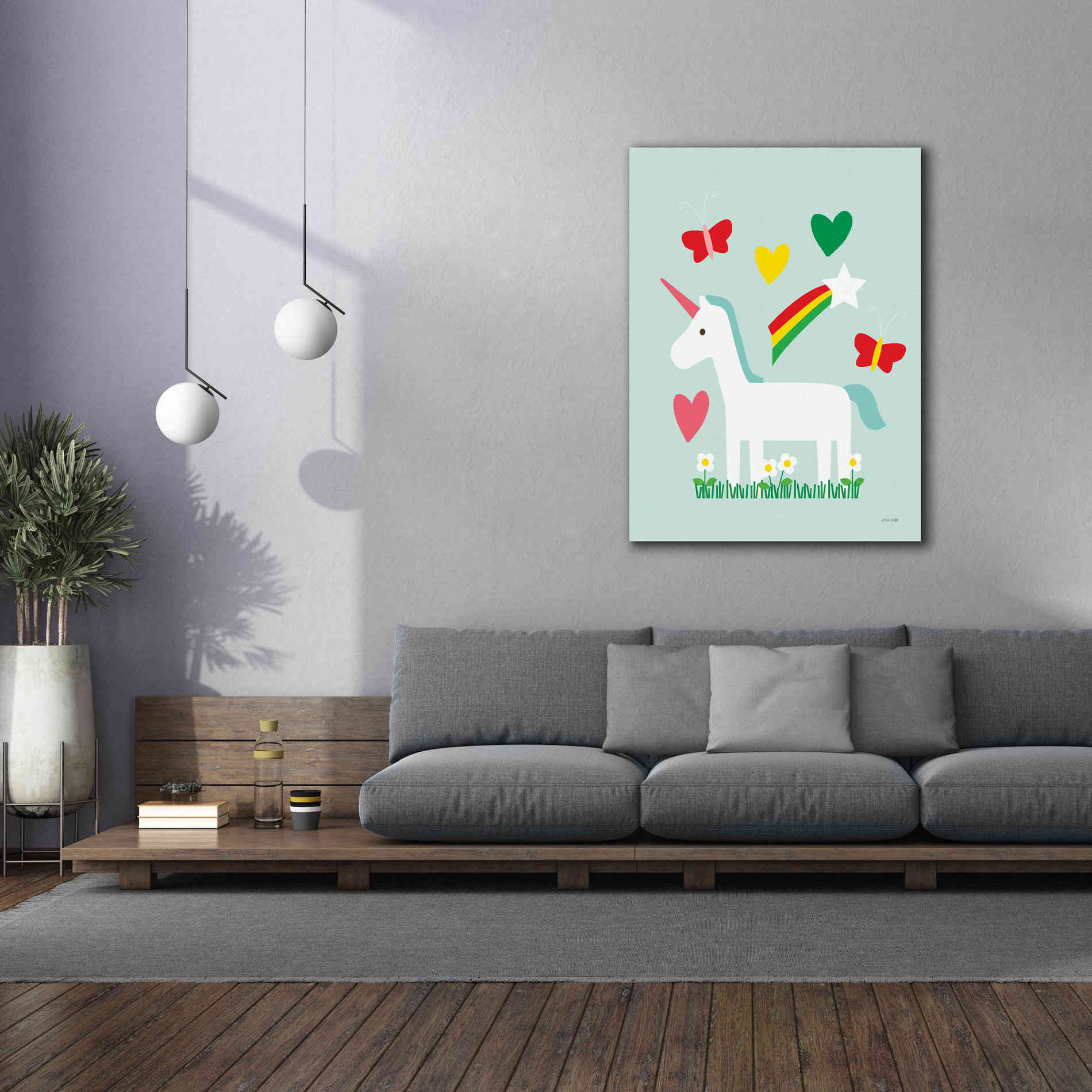 'Unicorn Fun II' by Ann Kelle Designs, Canvas Wall Art,40 x 54