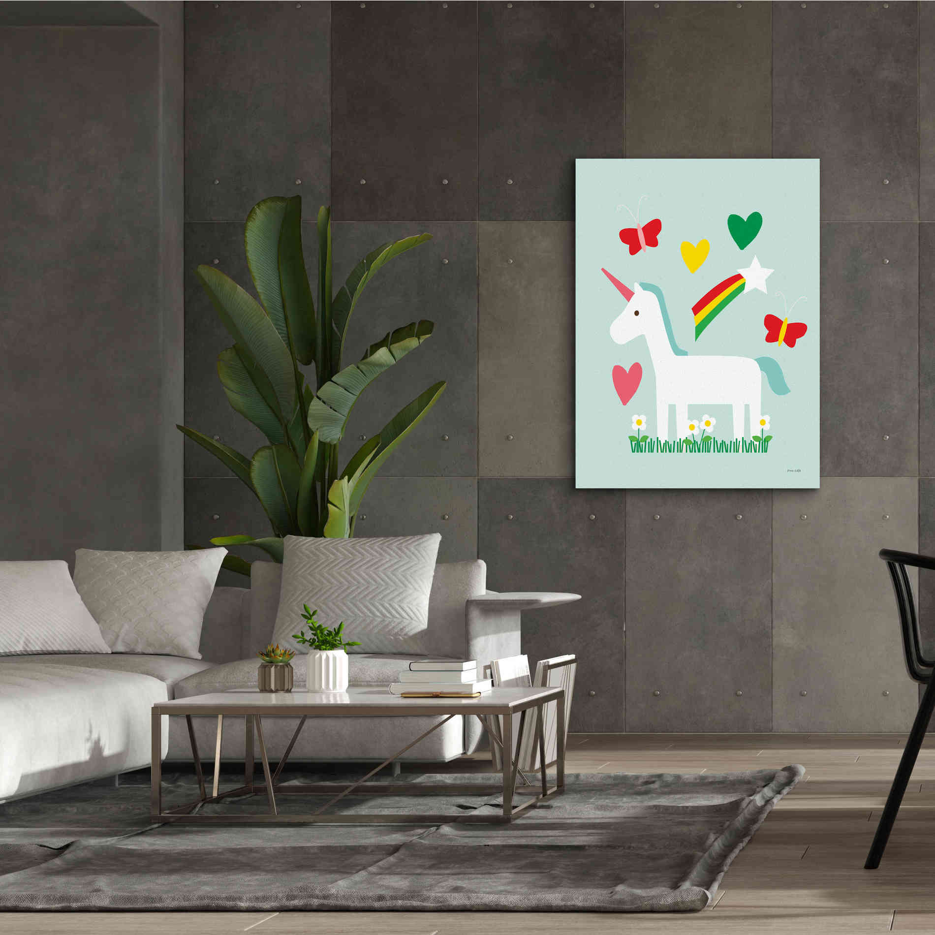 'Unicorn Fun II' by Ann Kelle Designs, Canvas Wall Art,40 x 54