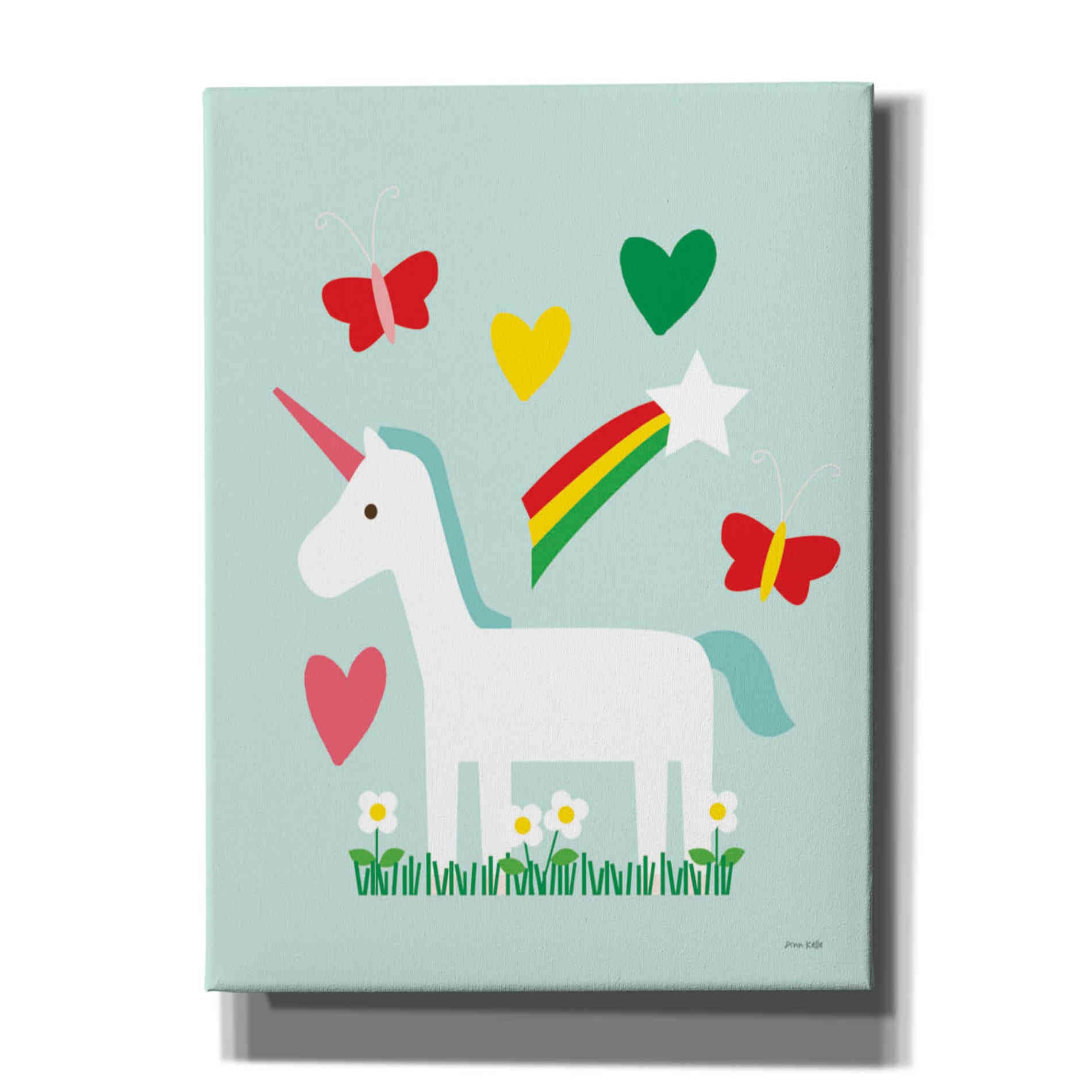 'Unicorn Fun II' by Ann Kelle Designs, Canvas Wall Art,12x16x1.1x0,20x24x1.1x0,26x30x1.74x0,40x54x1.74x0