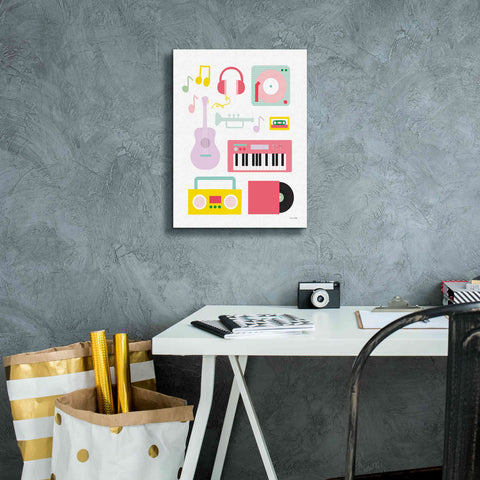 Image of 'Lets Listen to Music I' by Ann Kelle Designs, Canvas Wall Art,12 x 16